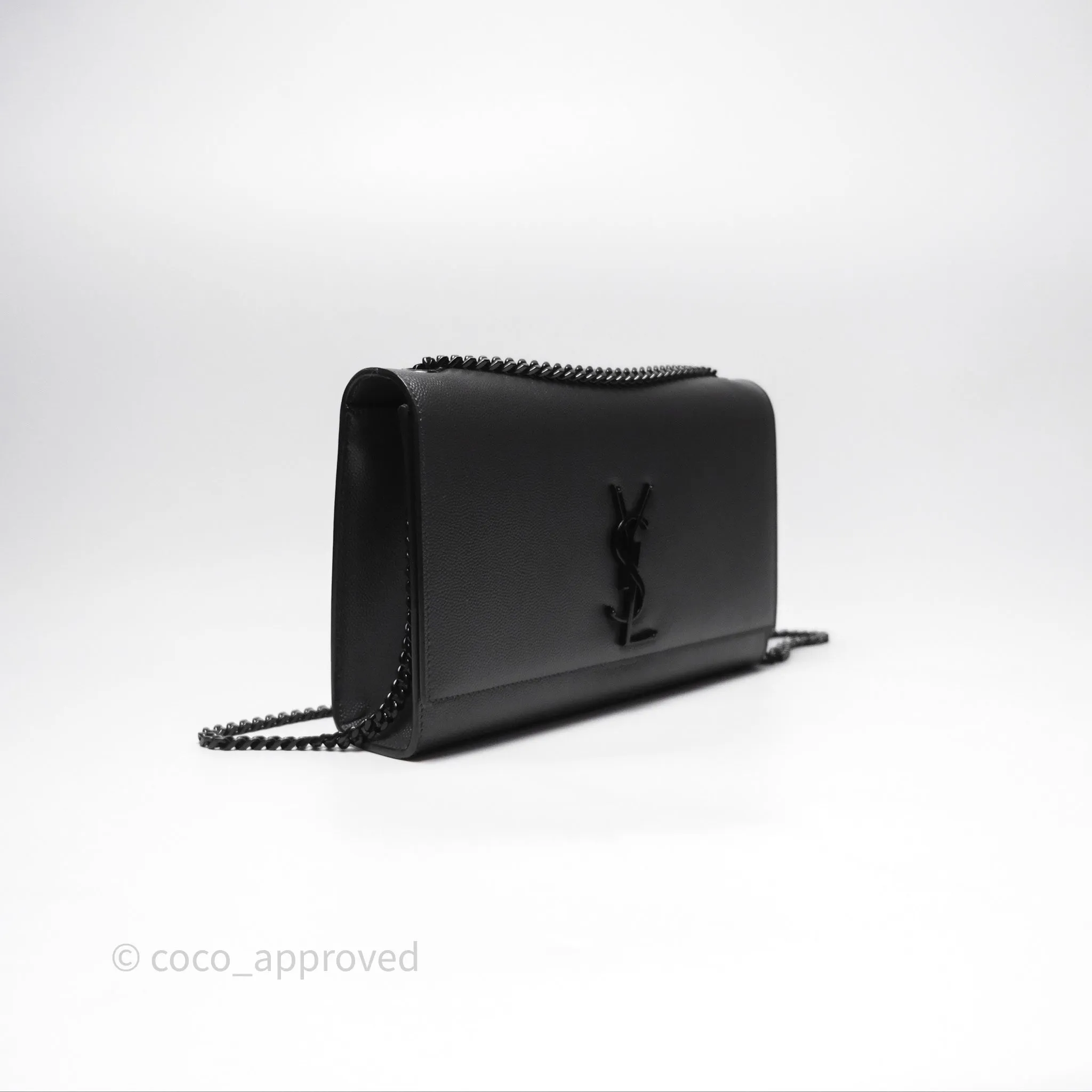 Saint Laurent Kate Medium Grained Leather Shoulder Bag So Black