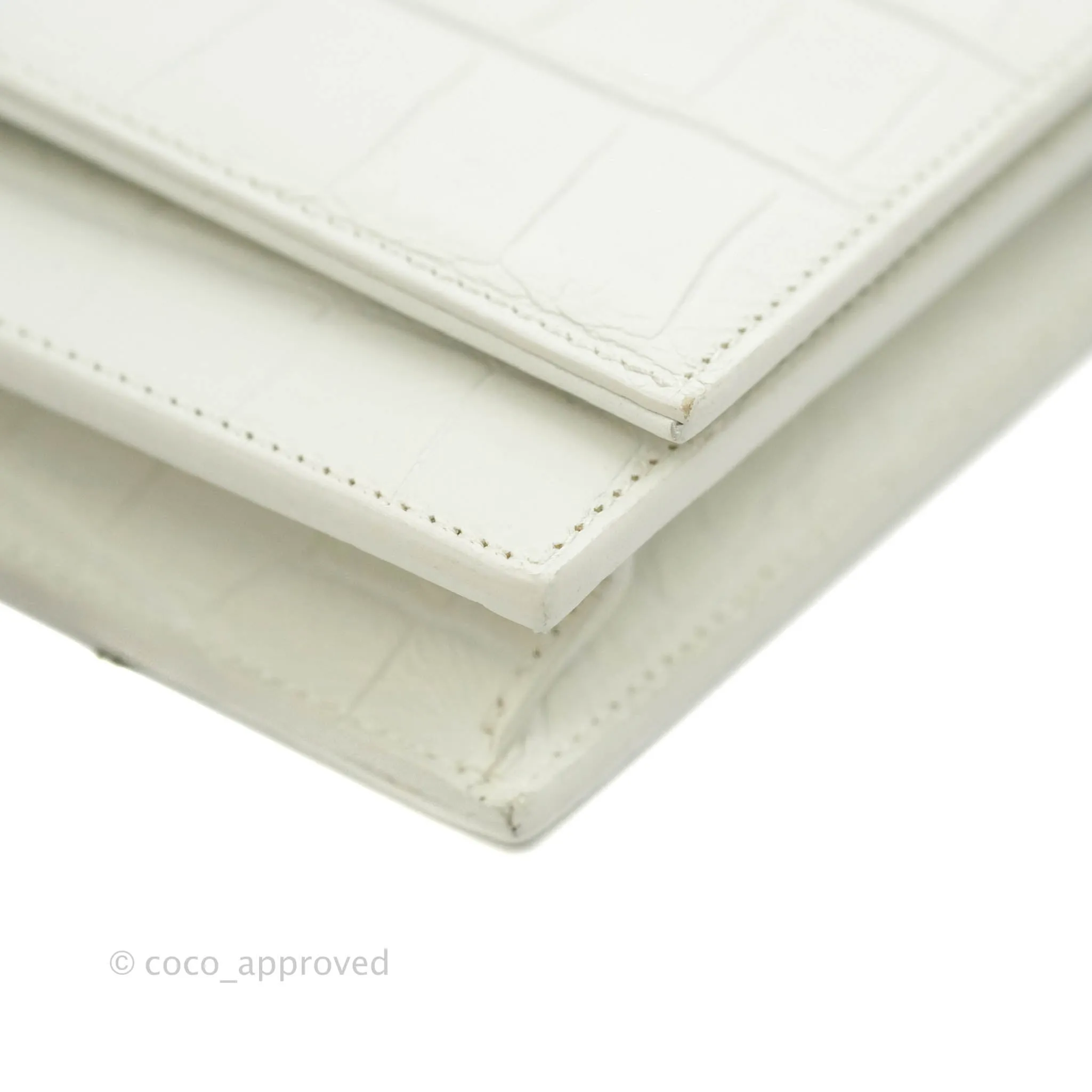 Saint Laurent Kate Tassel WOC White Silver Hardware