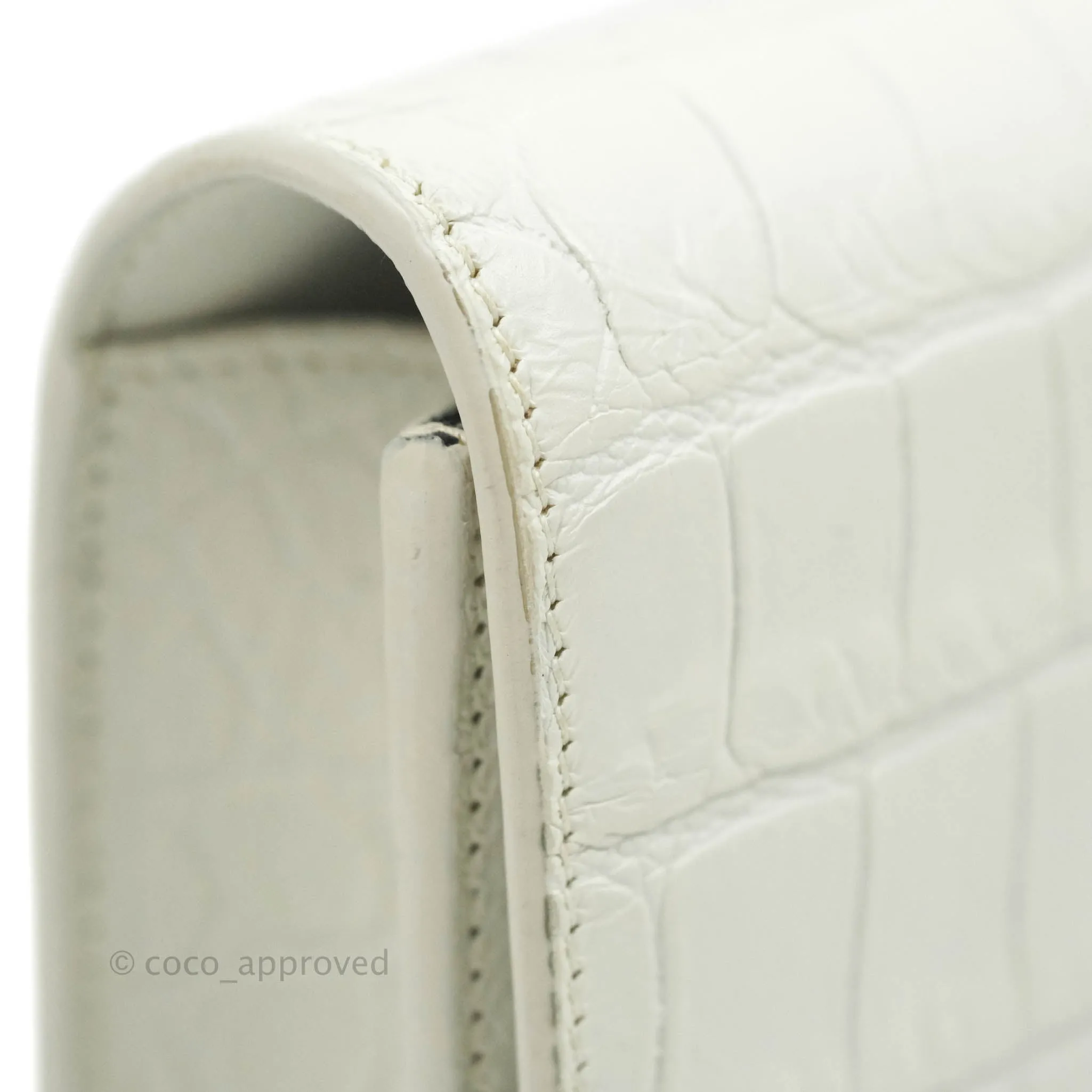Saint Laurent Kate Tassel WOC White Silver Hardware