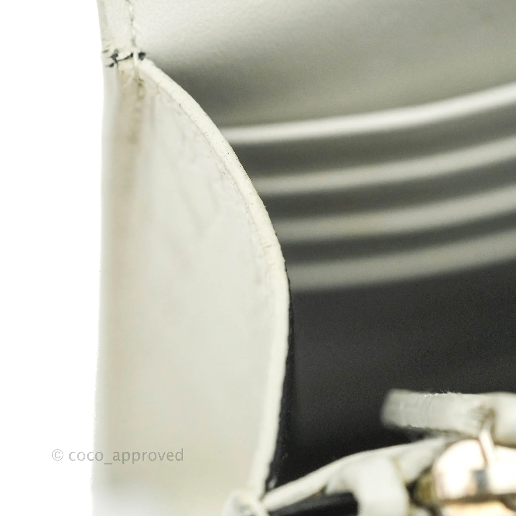 Saint Laurent Kate Tassel WOC White Silver Hardware