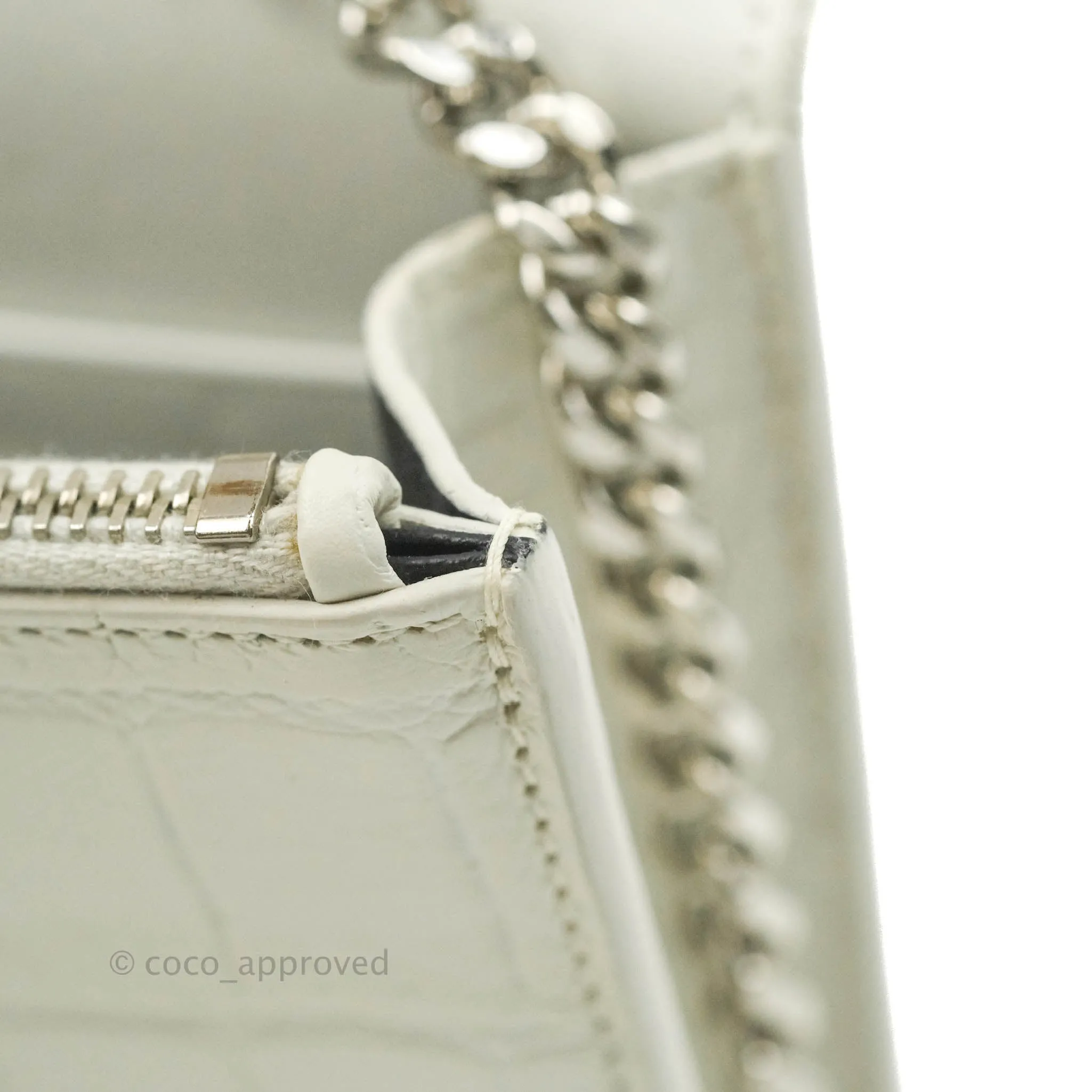 Saint Laurent Kate Tassel WOC White Silver Hardware