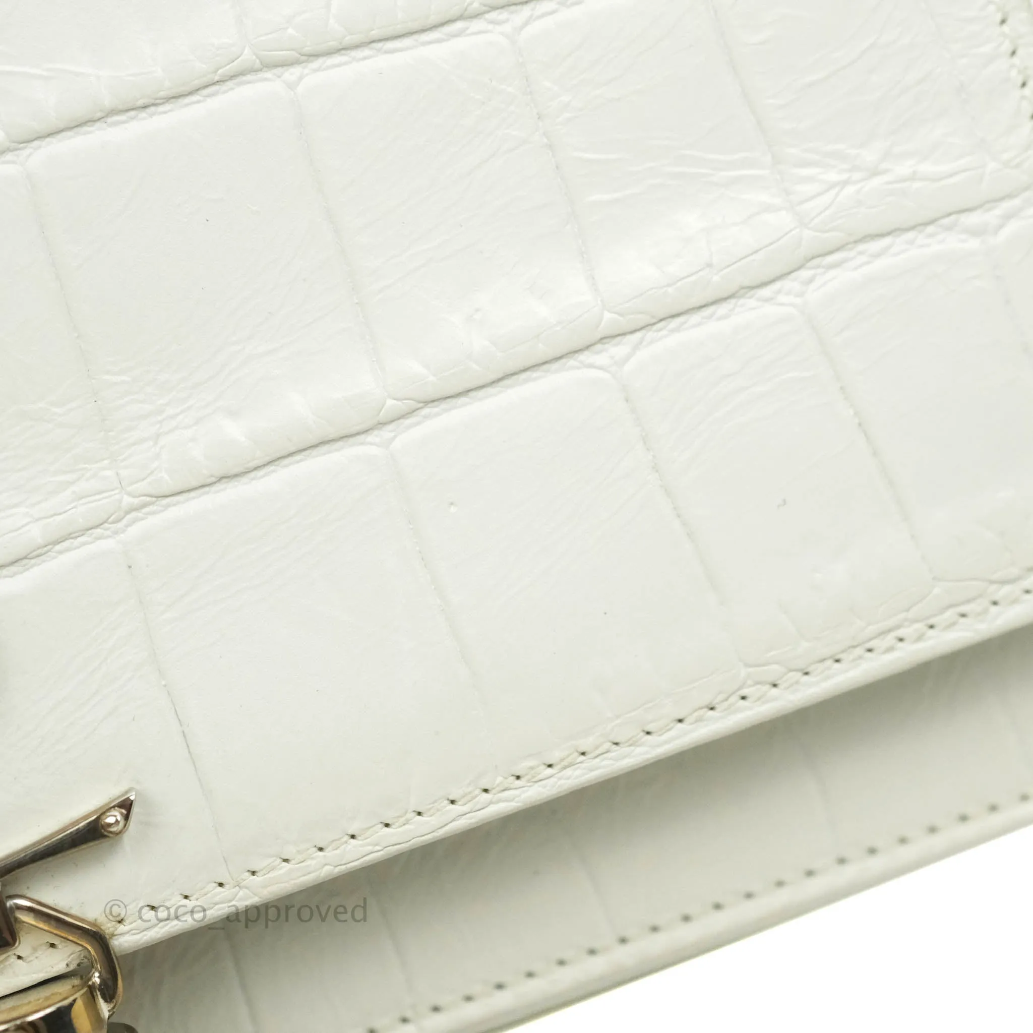 Saint Laurent Kate Tassel WOC White Silver Hardware
