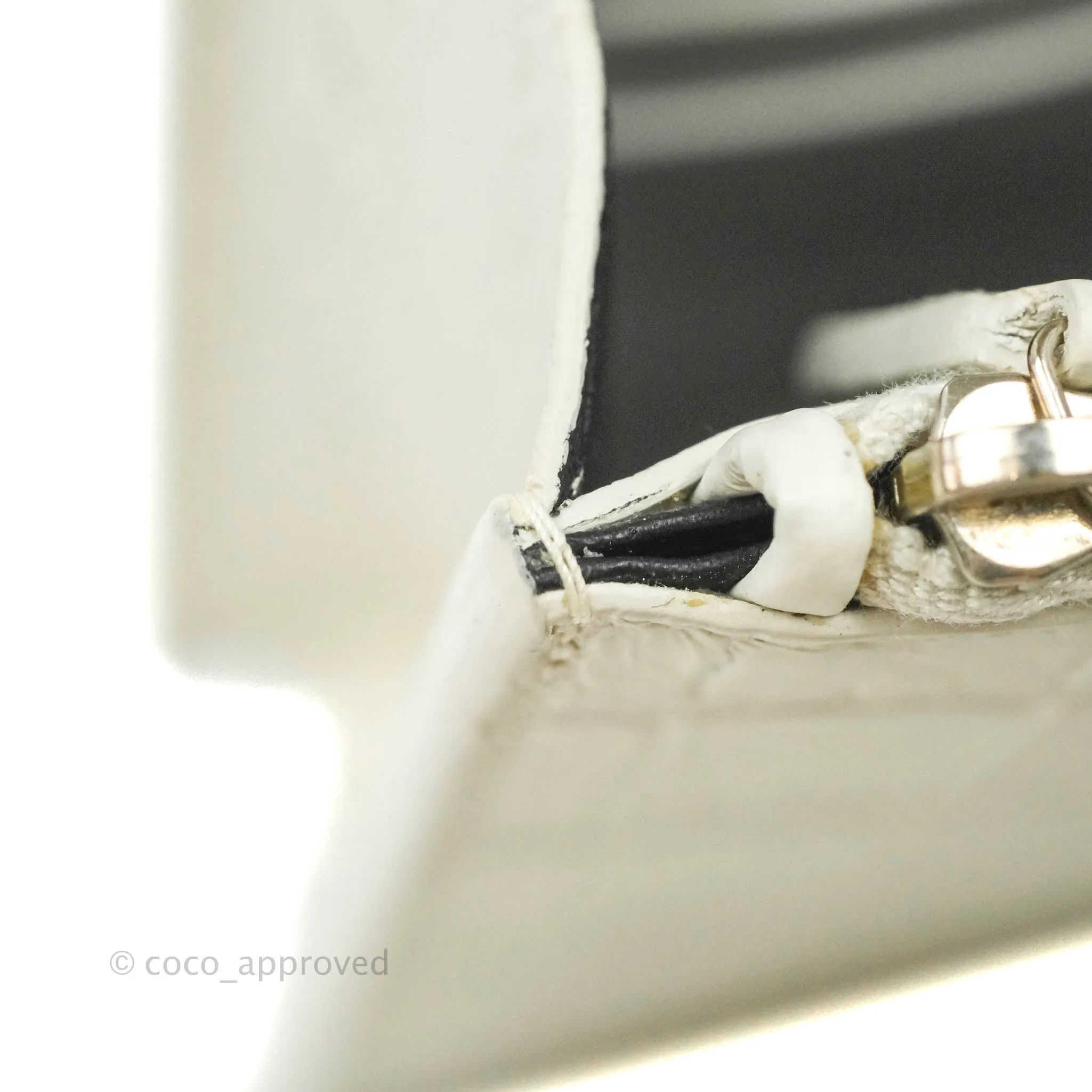 Saint Laurent Kate Tassel WOC White Silver Hardware