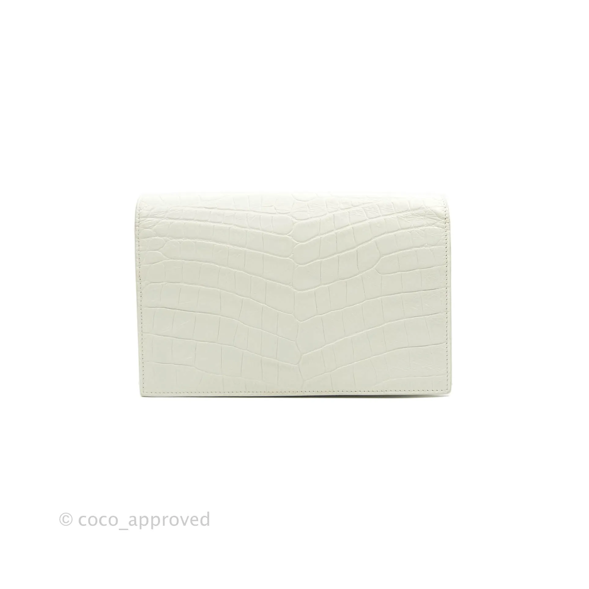 Saint Laurent Kate Tassel WOC White Silver Hardware