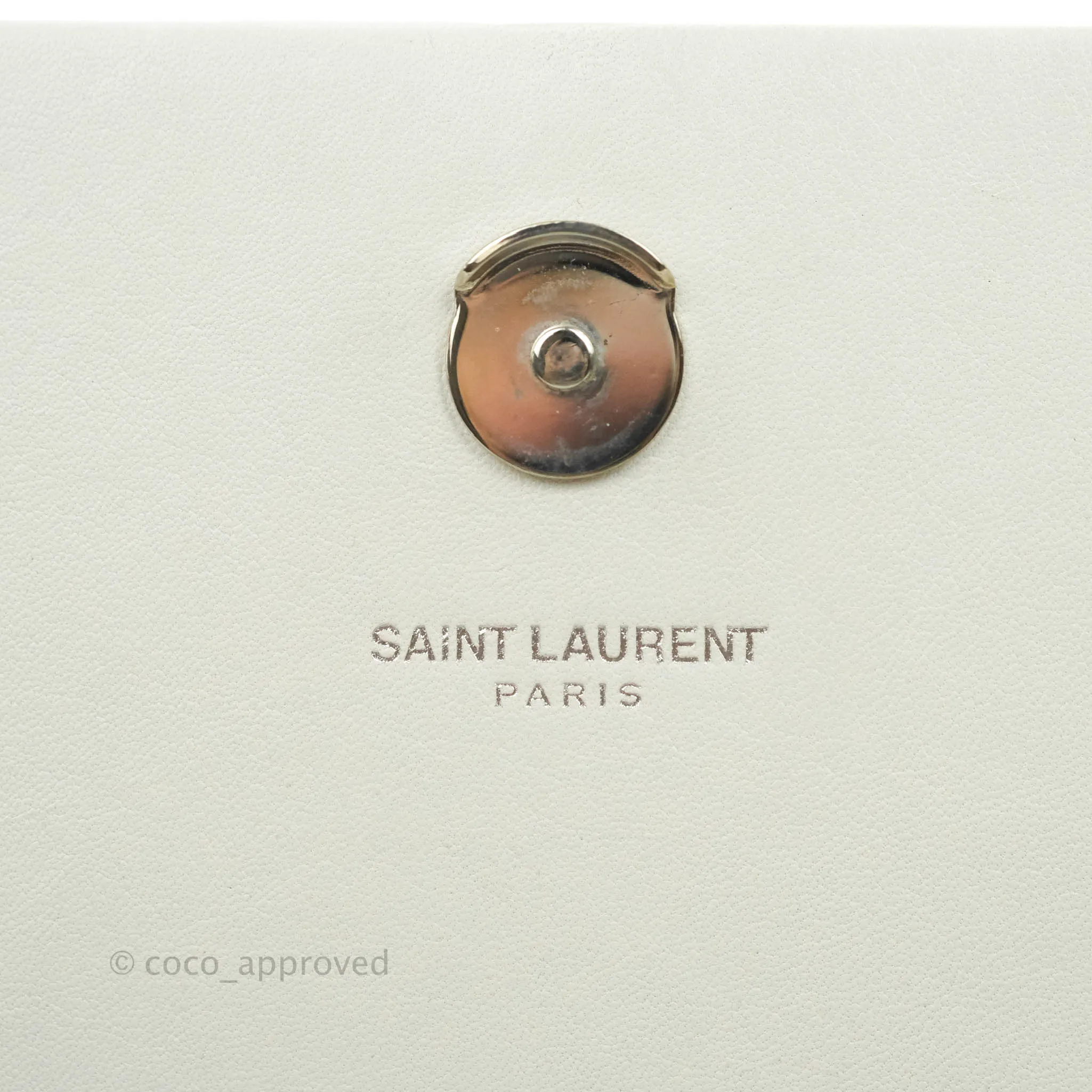 Saint Laurent Kate Tassel WOC White Silver Hardware