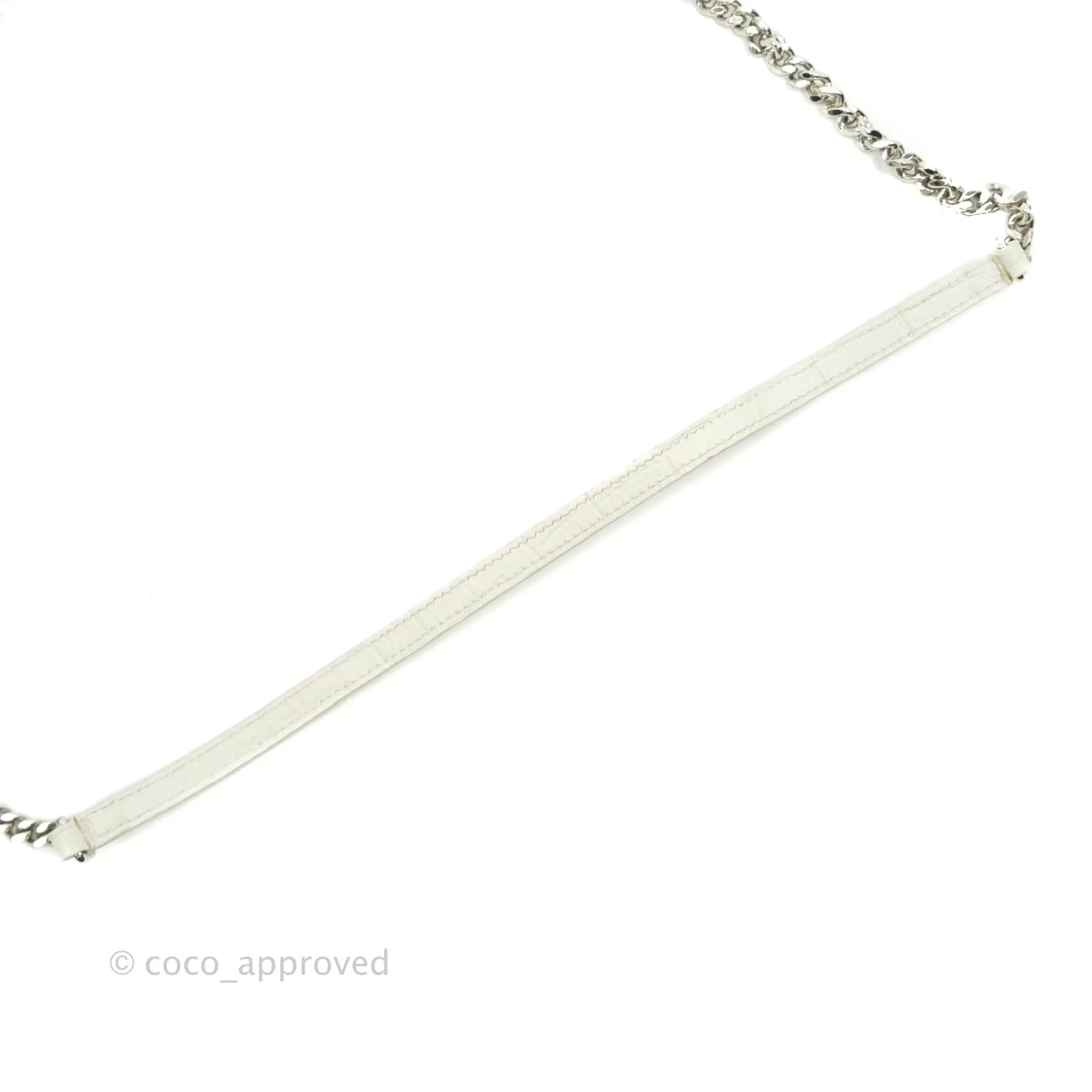 Saint Laurent Kate Tassel WOC White Silver Hardware