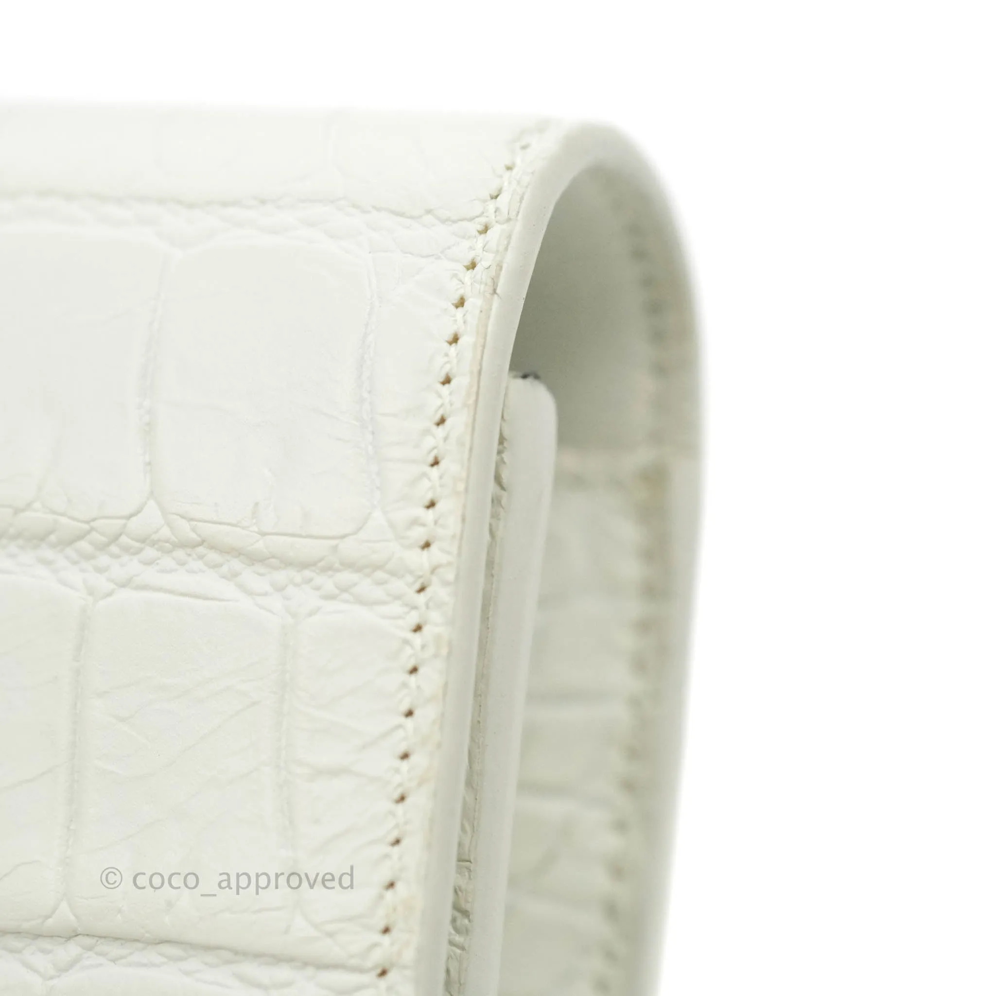 Saint Laurent Kate Tassel WOC White Silver Hardware