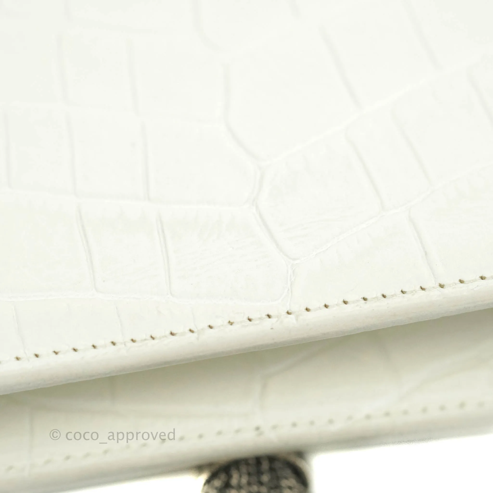 Saint Laurent Kate Tassel WOC White Silver Hardware