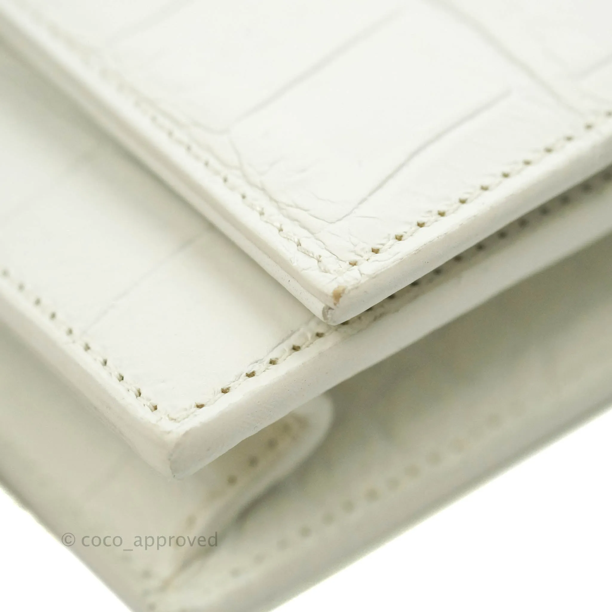 Saint Laurent Kate Tassel WOC White Silver Hardware