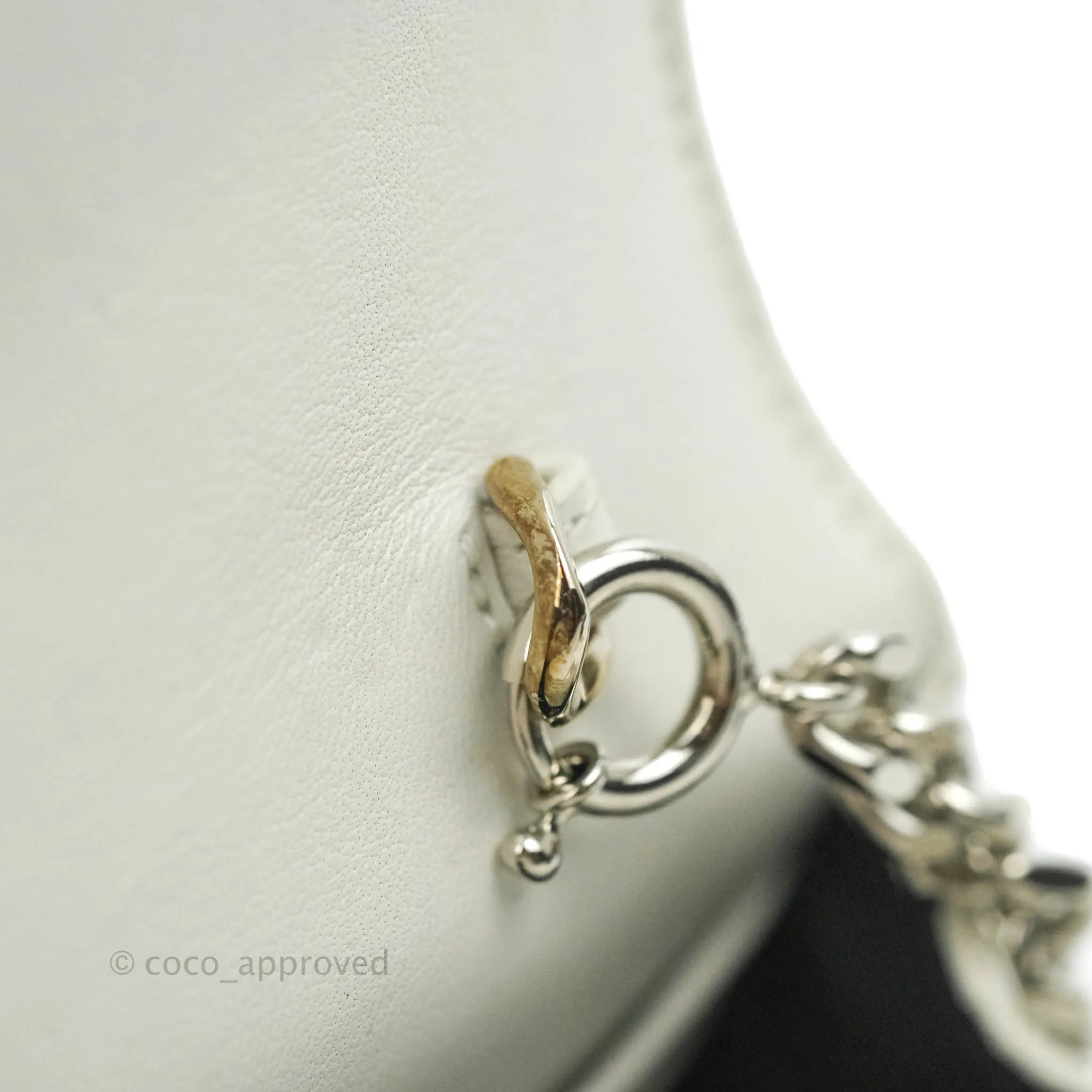 Saint Laurent Kate Tassel WOC White Silver Hardware
