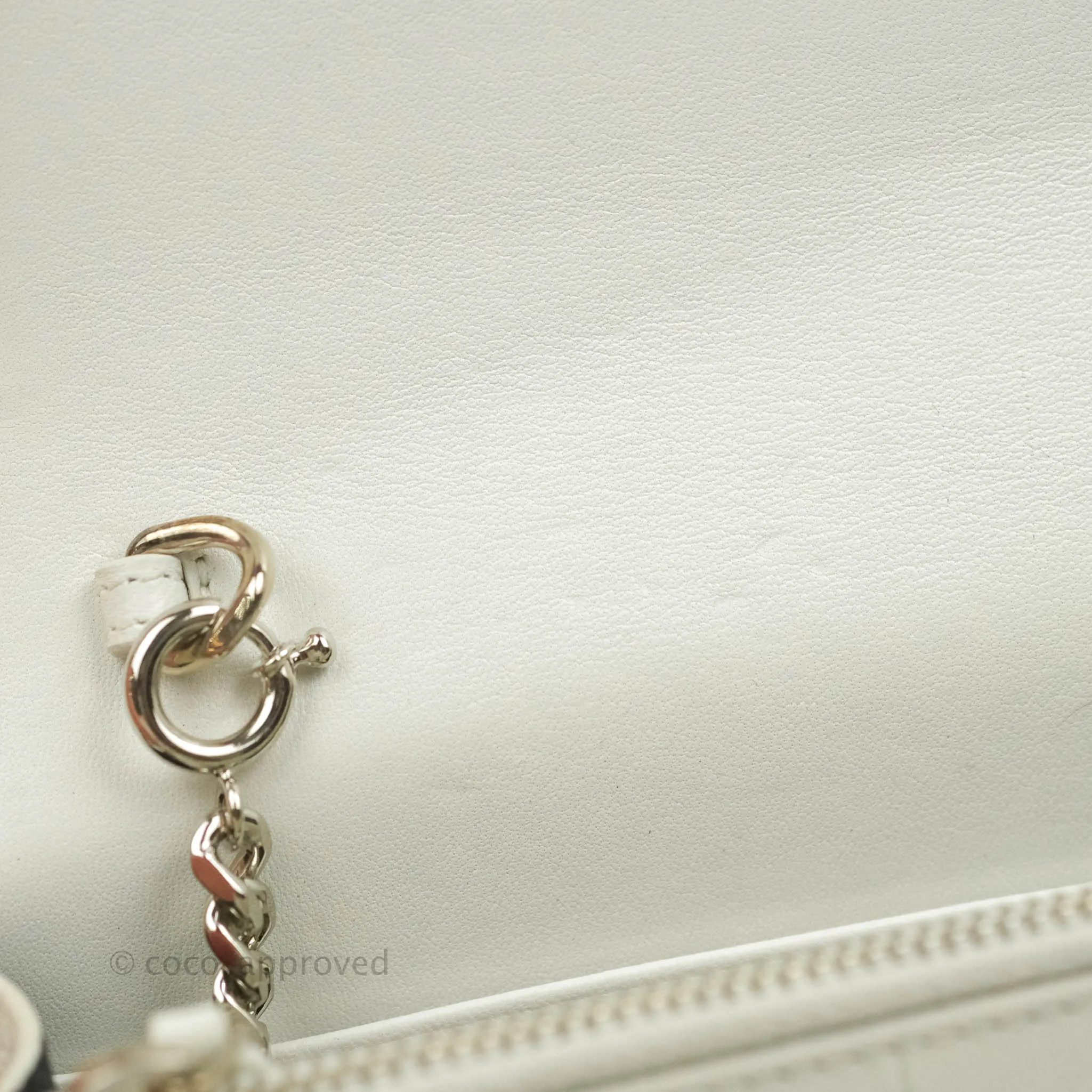 Saint Laurent Kate Tassel WOC White Silver Hardware
