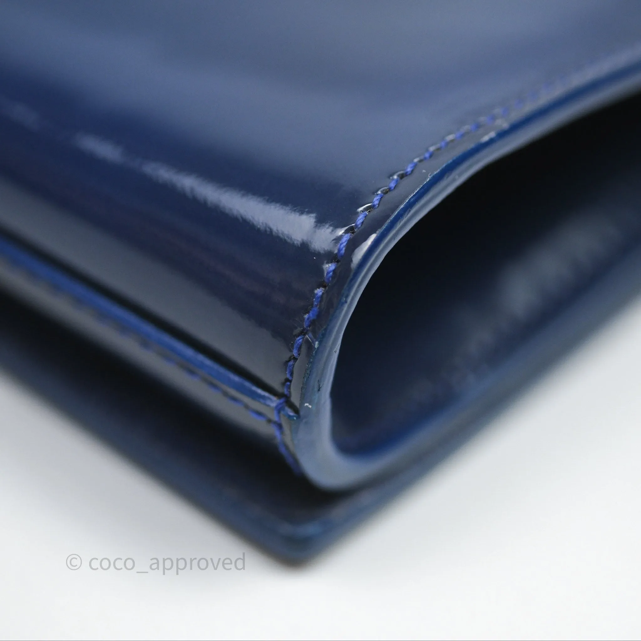 Saint Laurent Large Belle De Jour Clutch Blue Patent