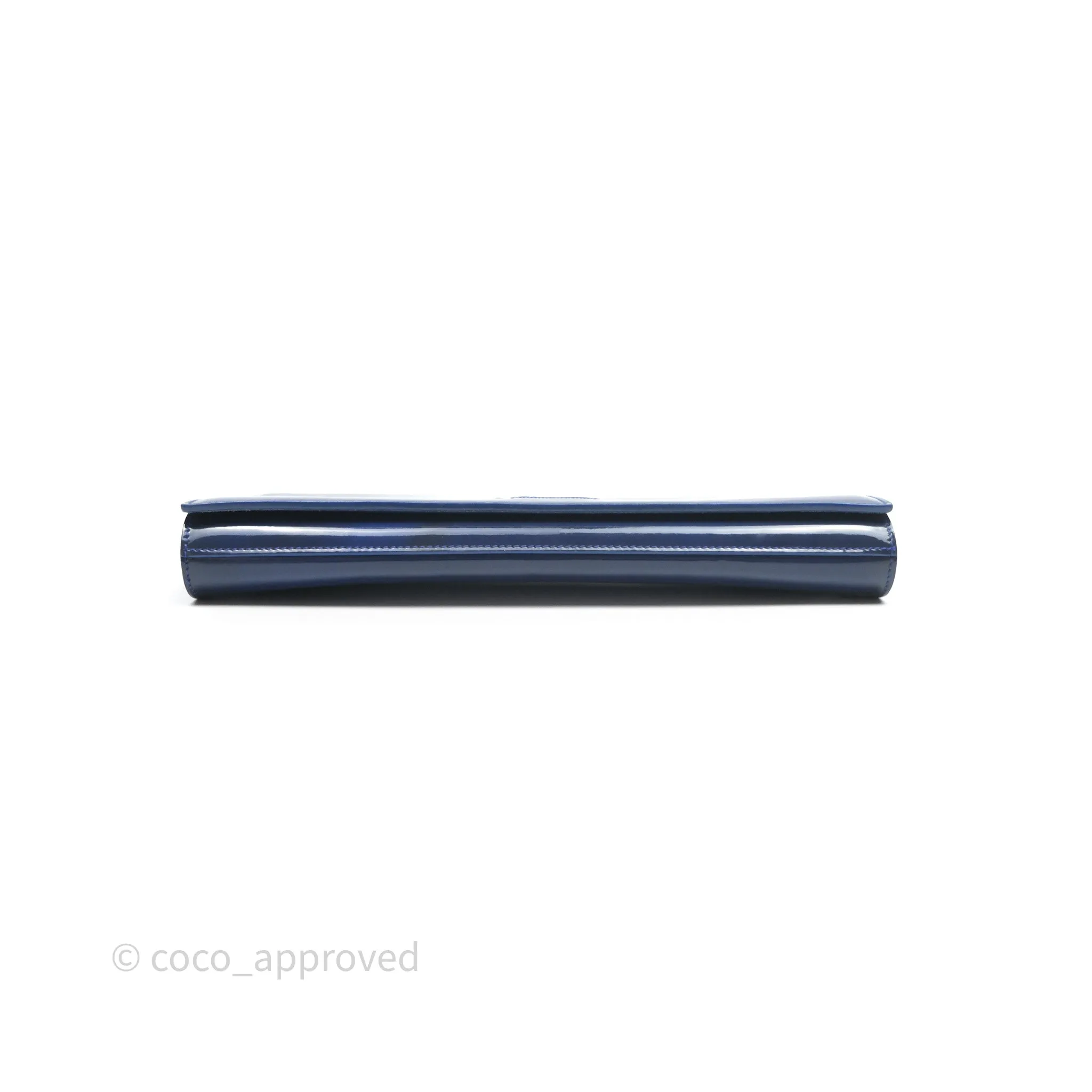 Saint Laurent Large Belle De Jour Clutch Blue Patent