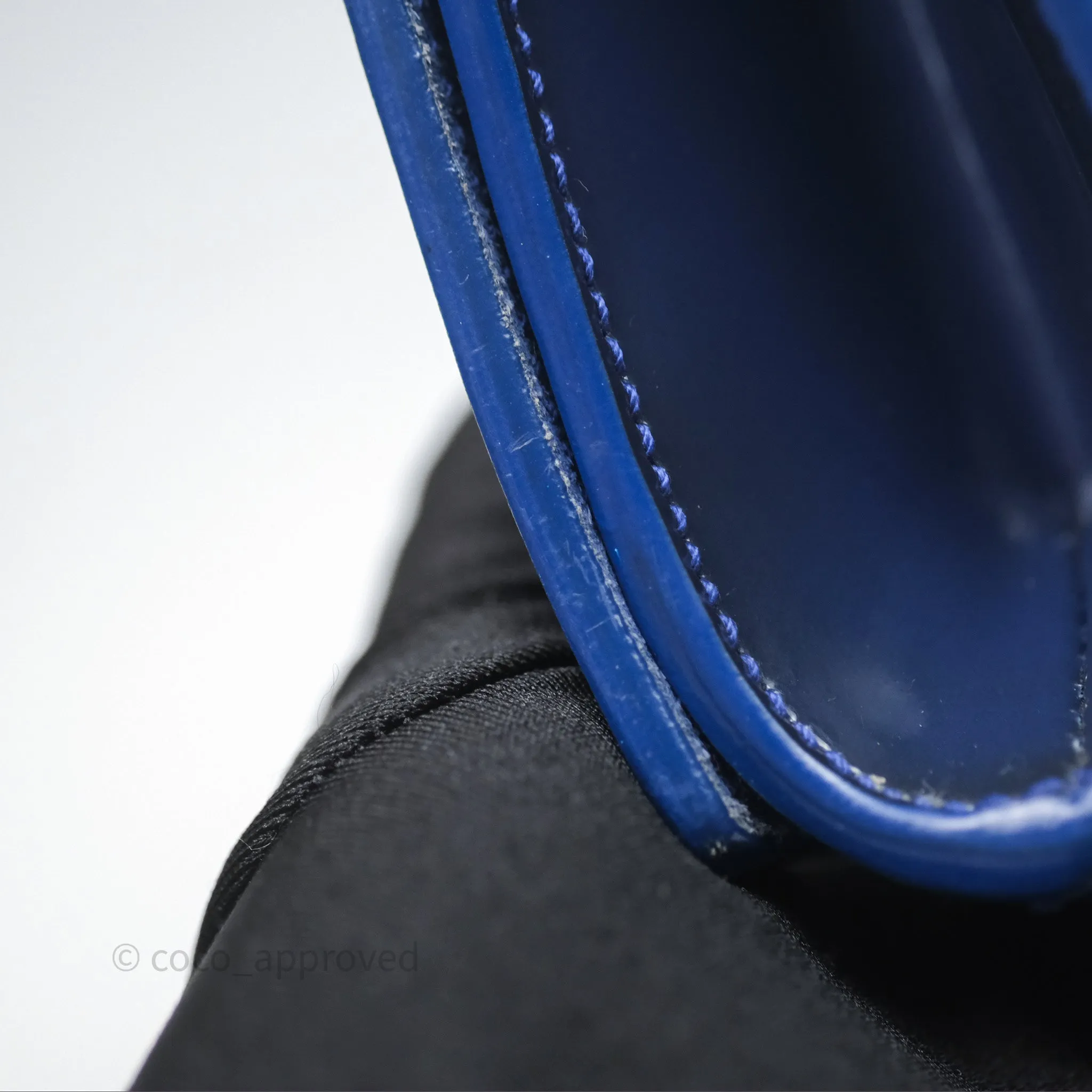 Saint Laurent Large Belle De Jour Clutch Blue Patent
