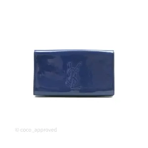 Saint Laurent Large Belle De Jour Clutch Blue Patent