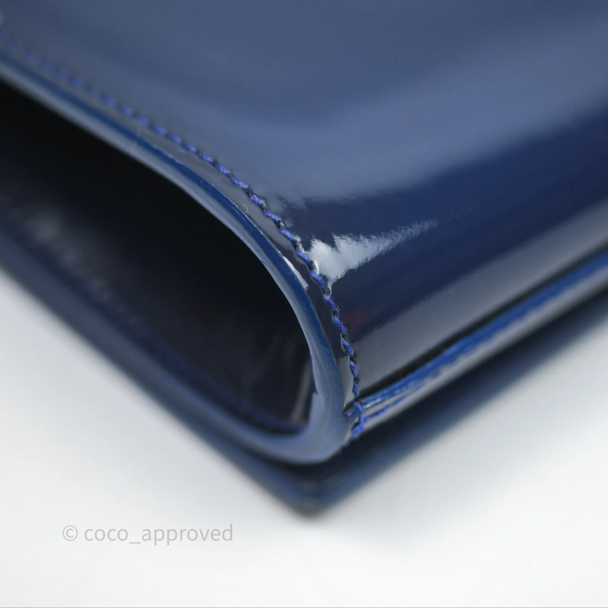 Saint Laurent Large Belle De Jour Clutch Blue Patent