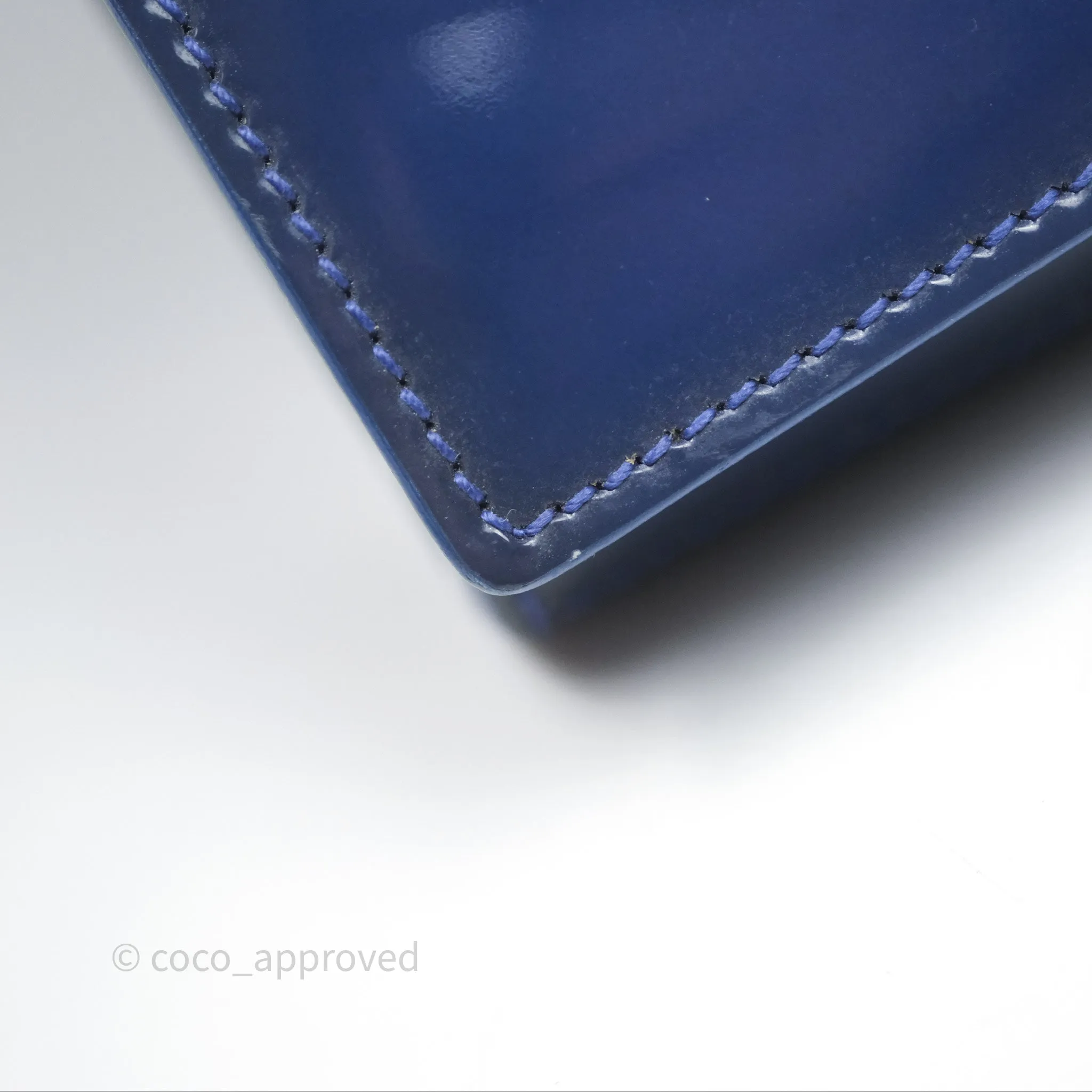 Saint Laurent Large Belle De Jour Clutch Blue Patent