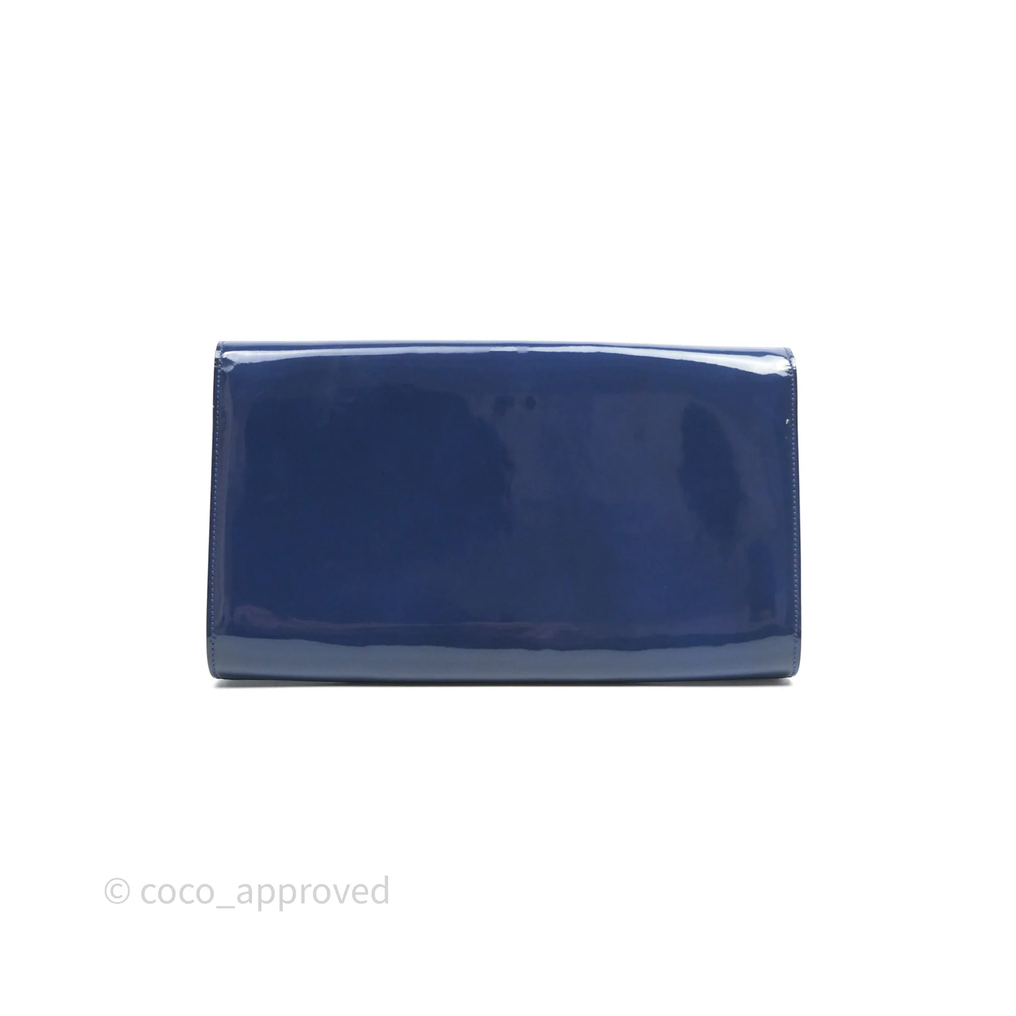 Saint Laurent Large Belle De Jour Clutch Blue Patent