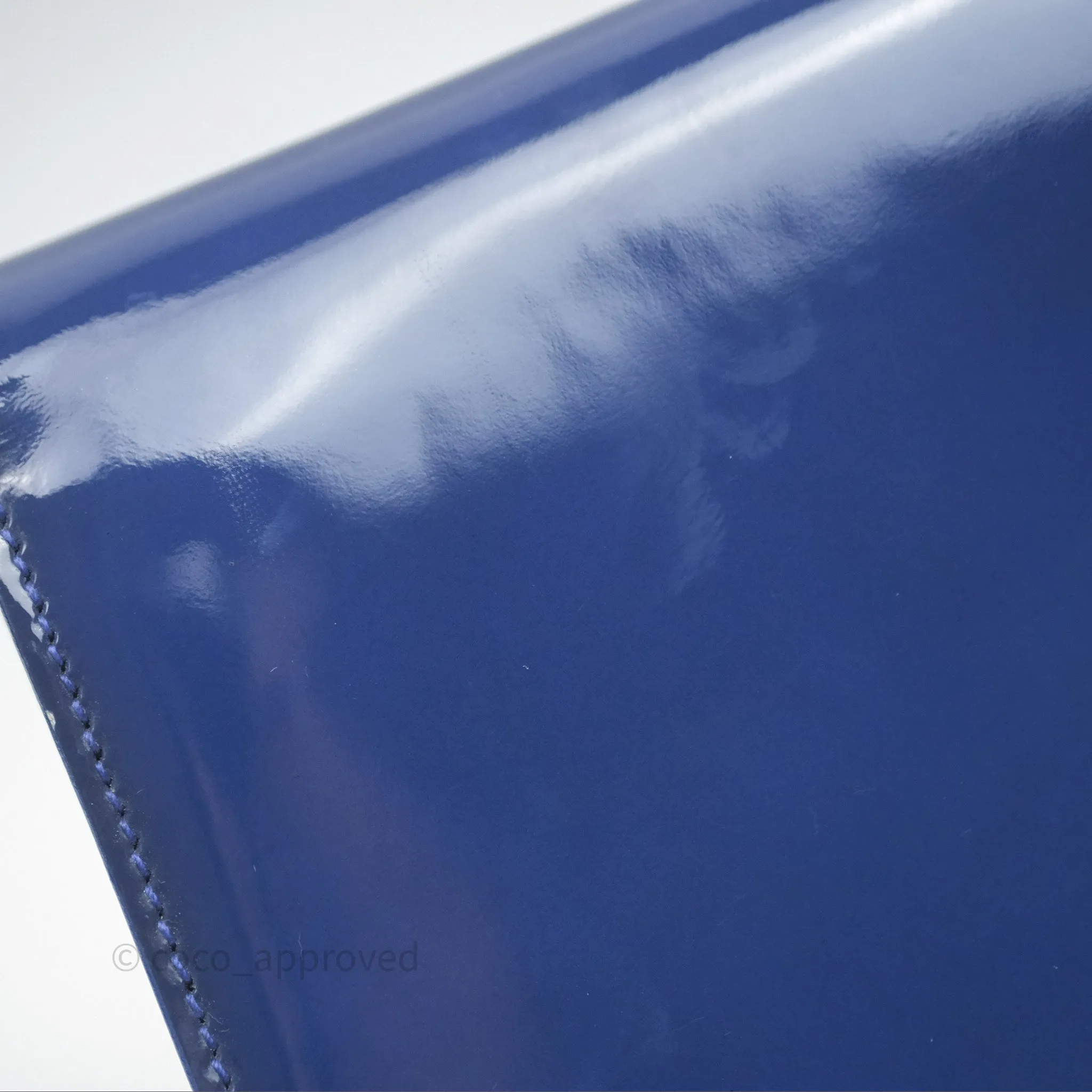 Saint Laurent Large Belle De Jour Clutch Blue Patent