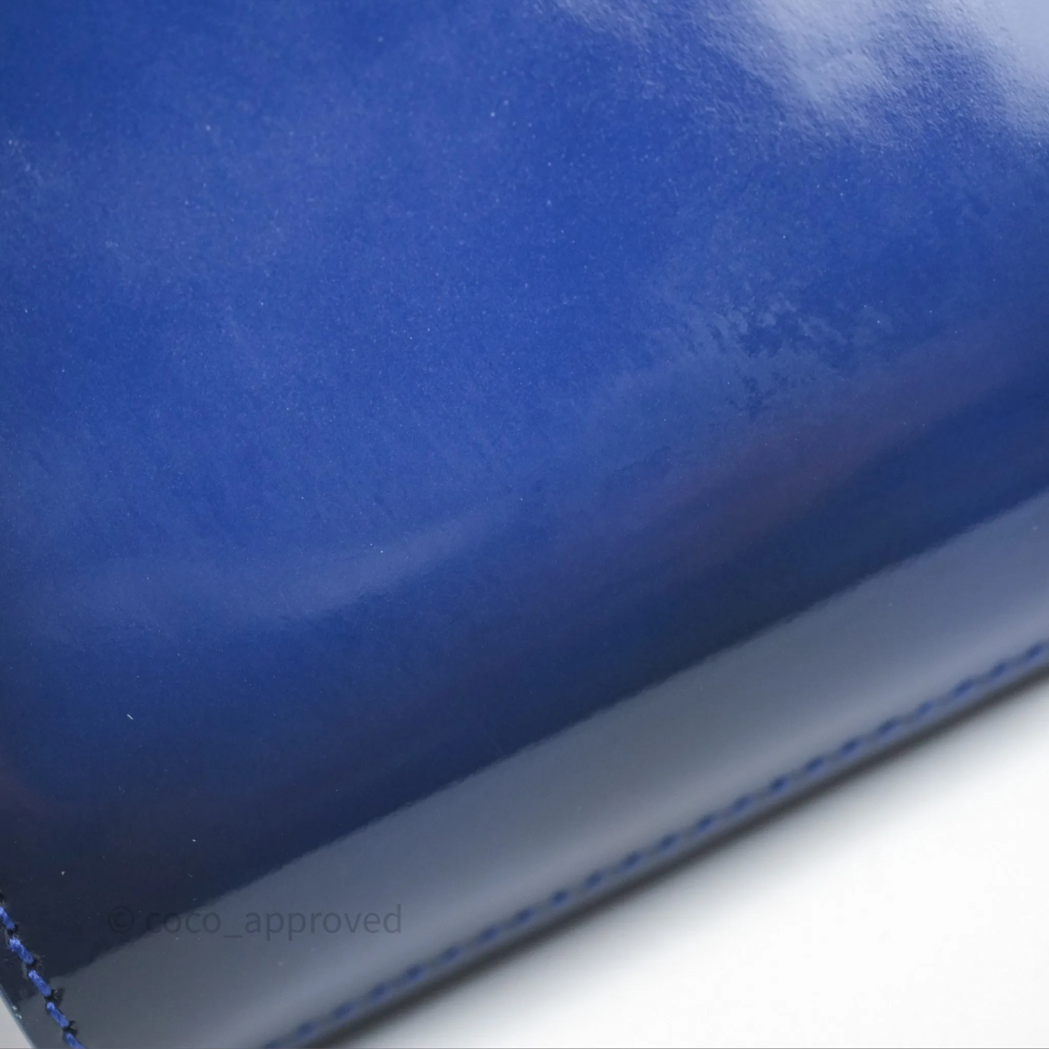 Saint Laurent Large Belle De Jour Clutch Blue Patent