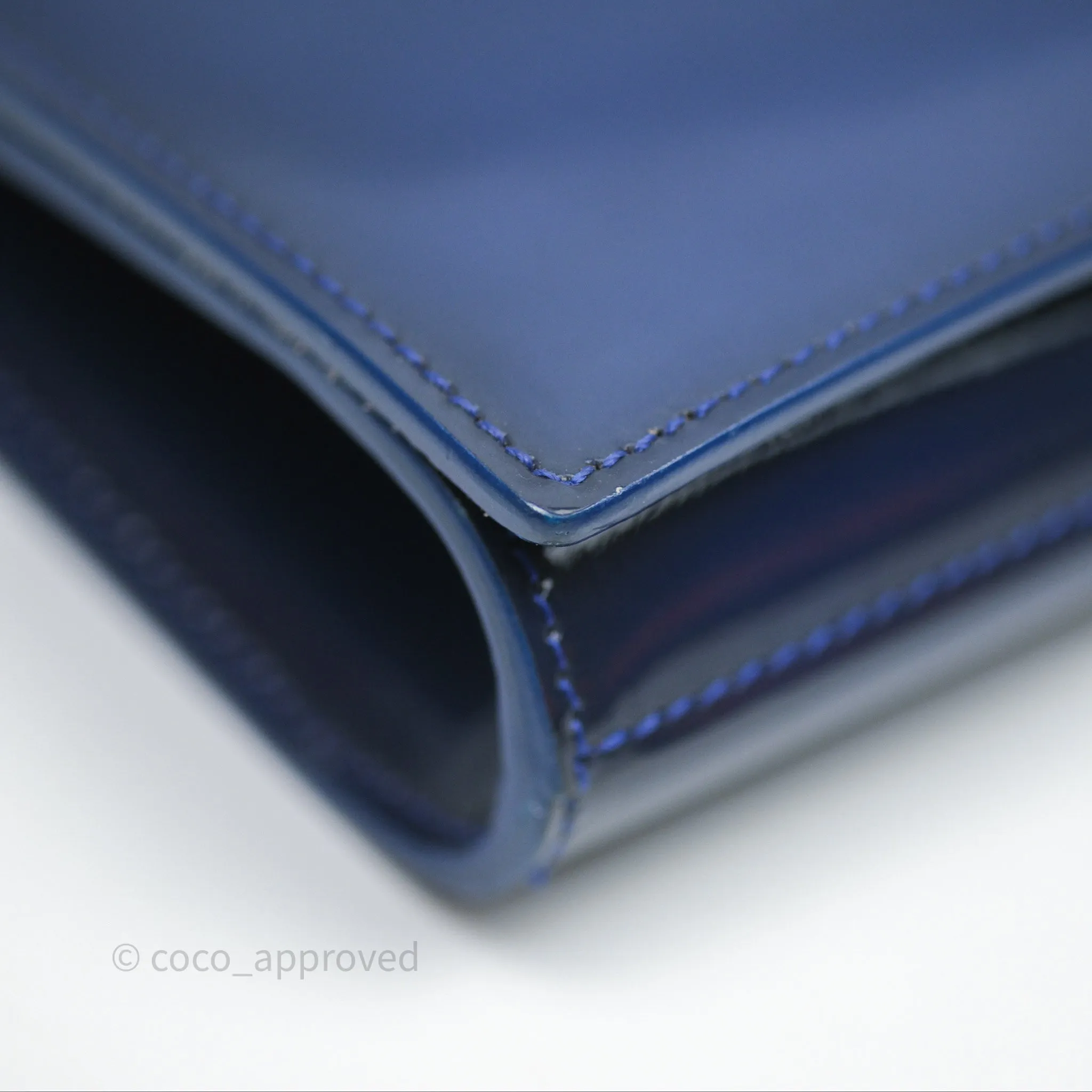 Saint Laurent Large Belle De Jour Clutch Blue Patent