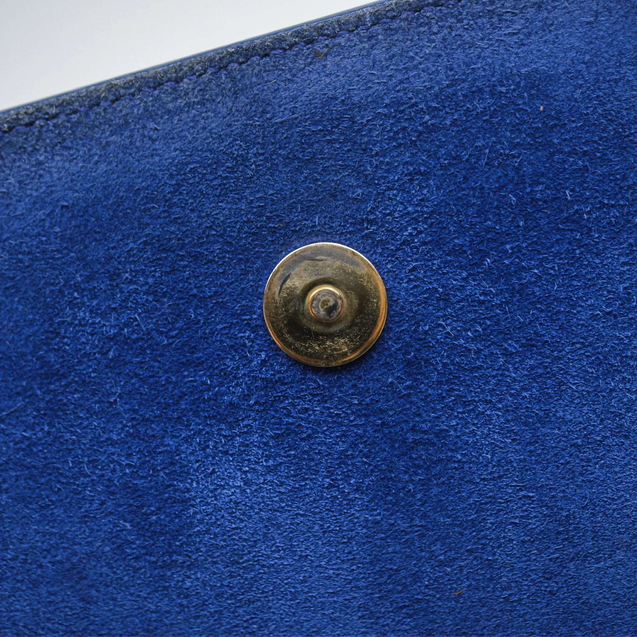 Saint Laurent Large Belle De Jour Clutch Blue Patent