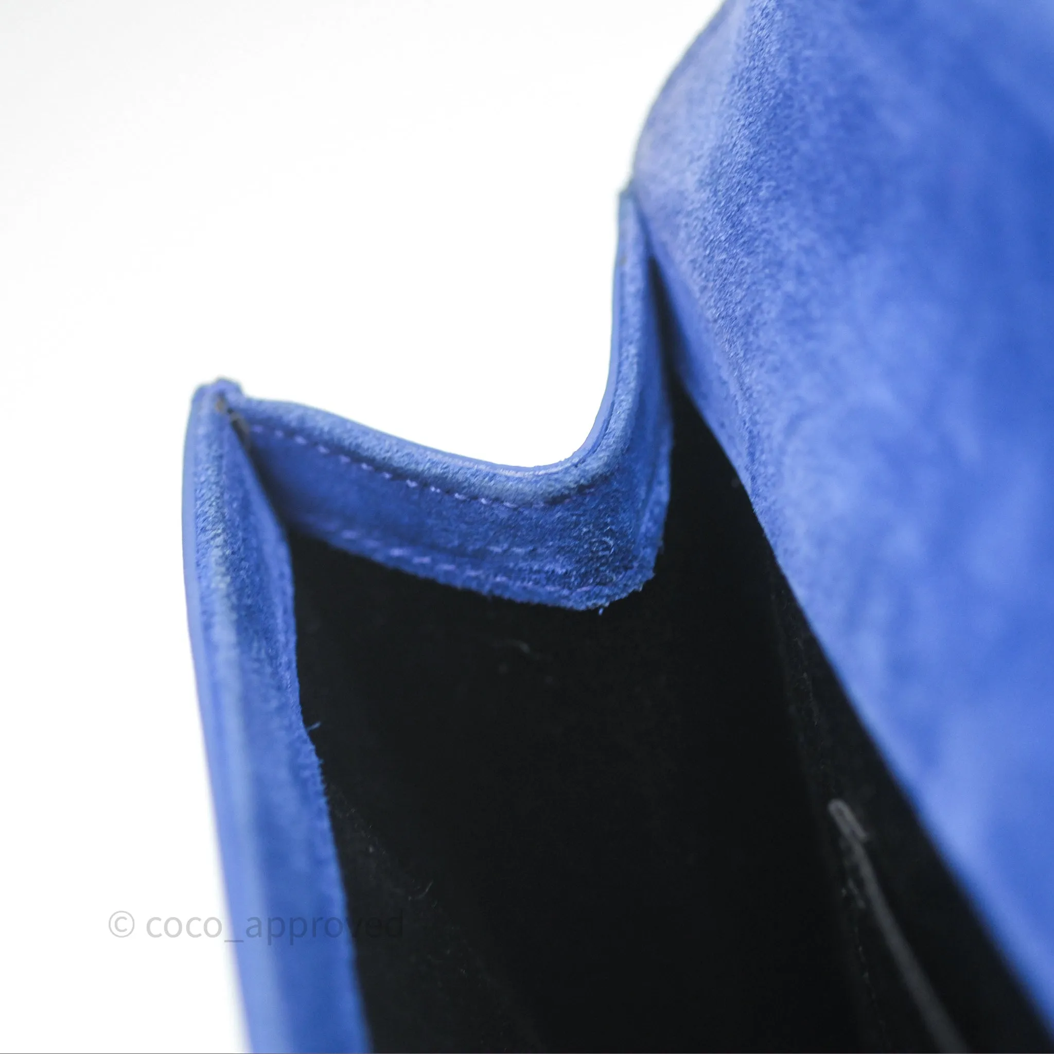 Saint Laurent Large Belle De Jour Clutch Blue Patent