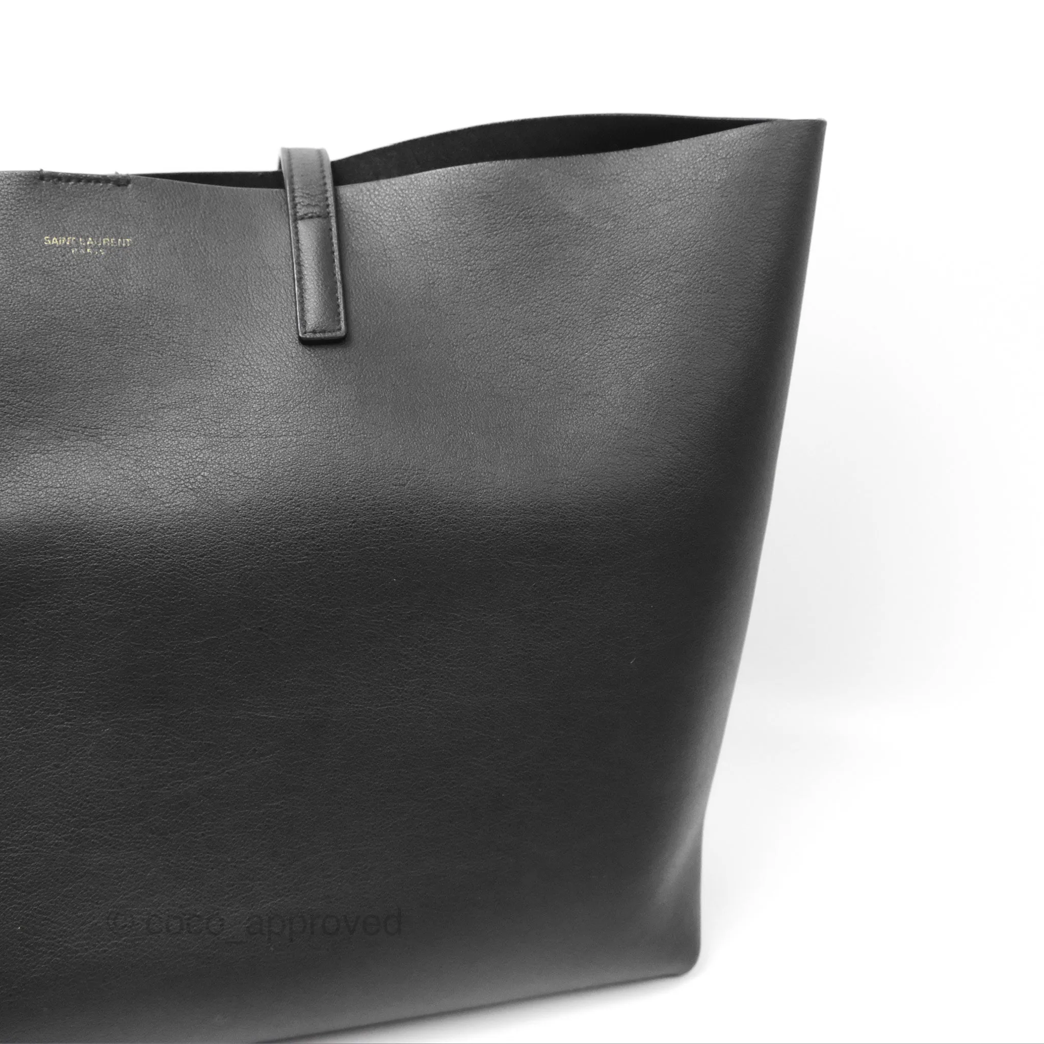 Saint Laurent Large Shopping Tote Black Calfskin