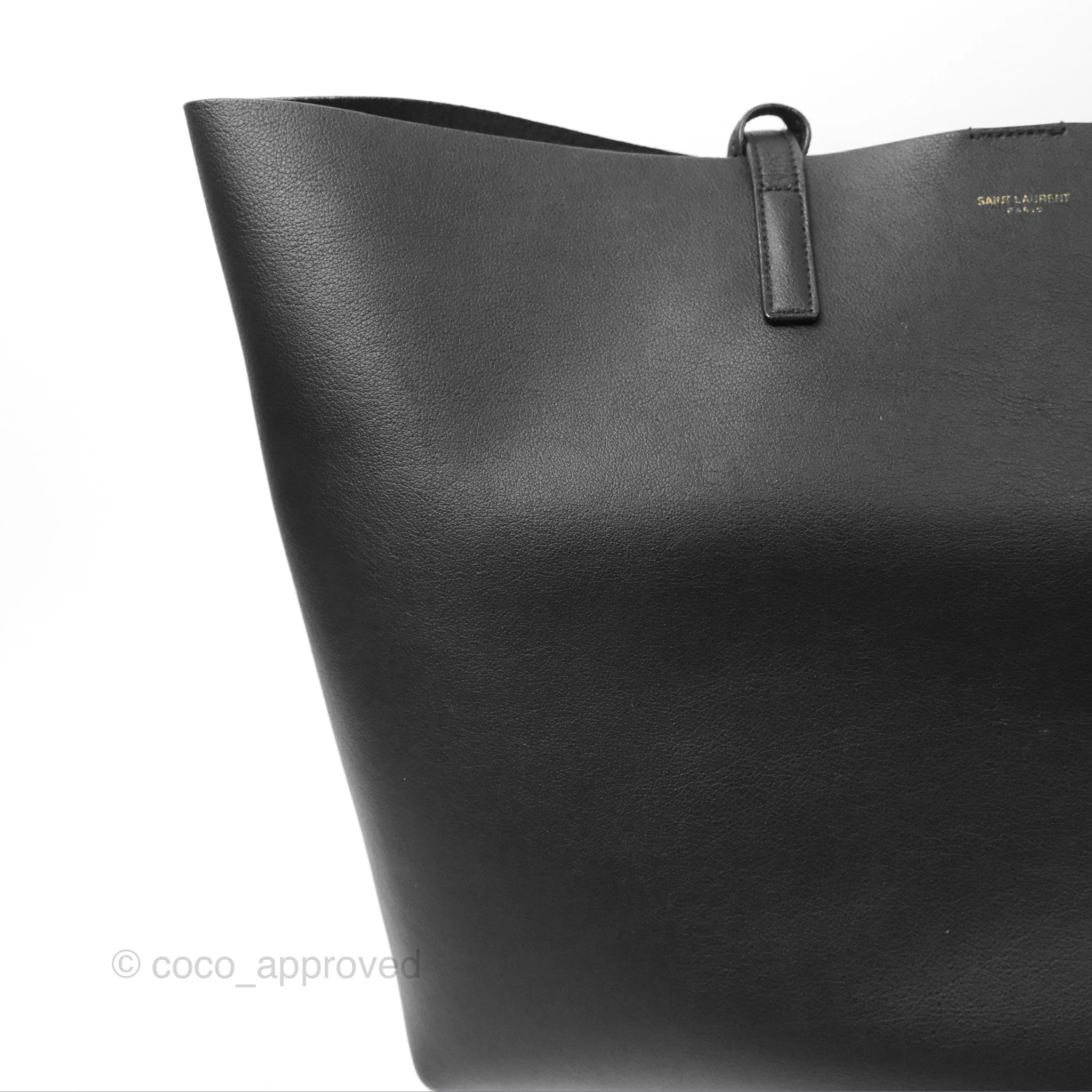 Saint Laurent Large Shopping Tote Black Calfskin