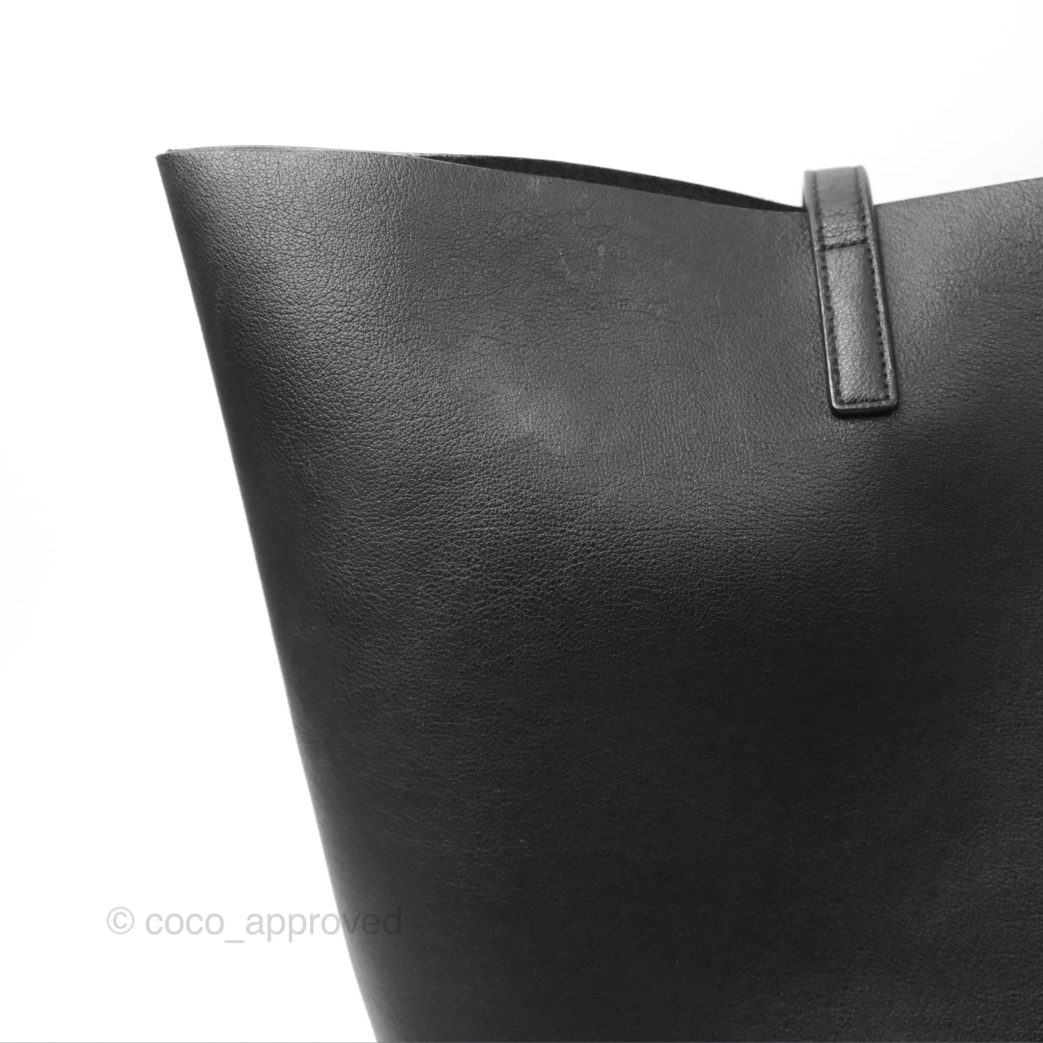 Saint Laurent Large Shopping Tote Black Calfskin