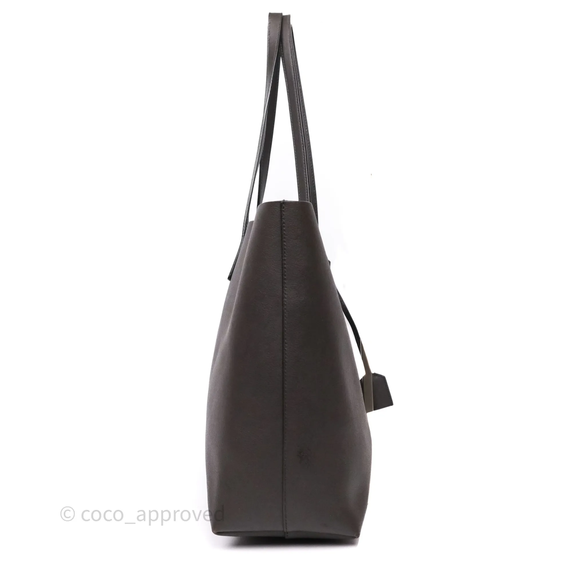 Saint Laurent Large Shopping Tote Dark Grey Calfskin