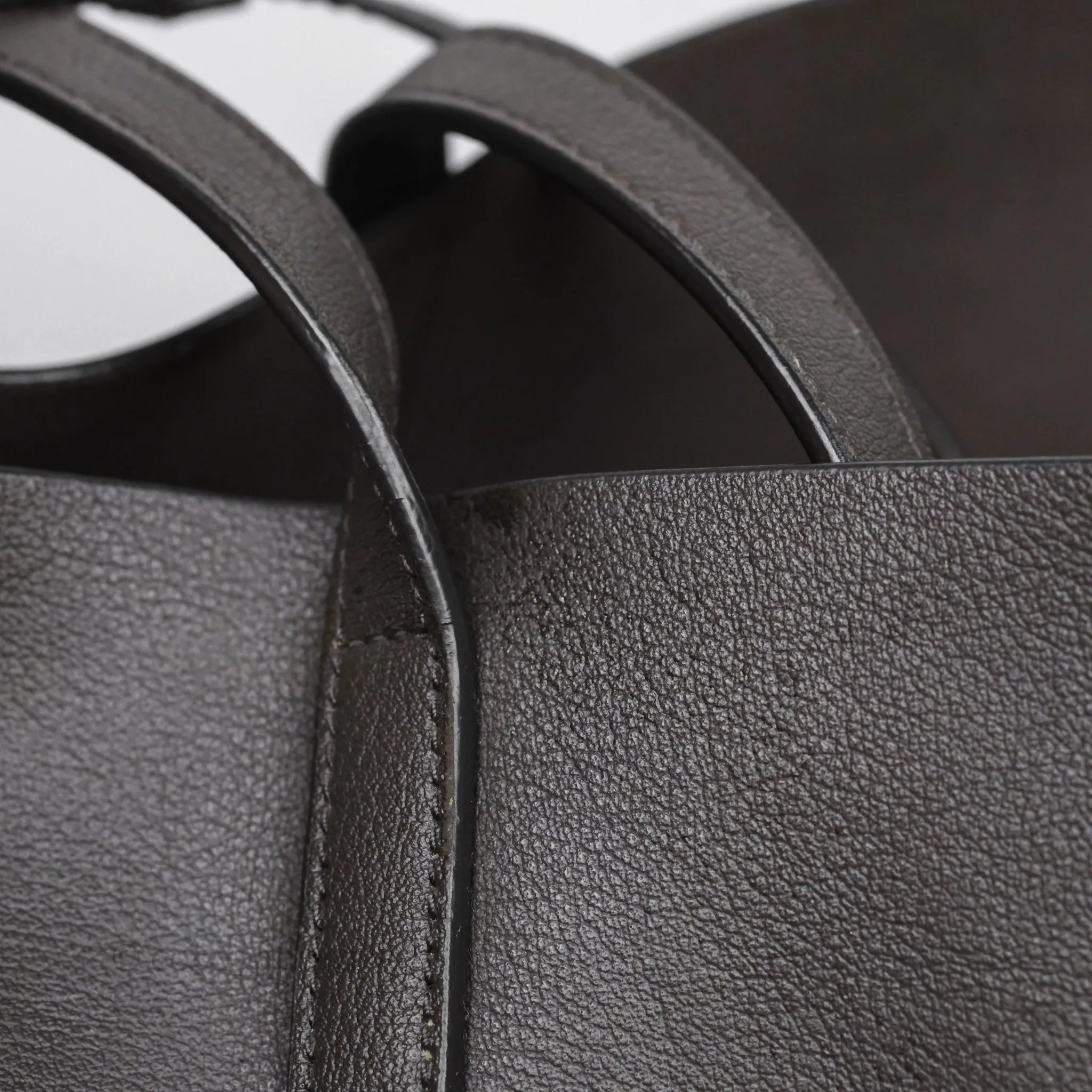 Saint Laurent Large Shopping Tote Dark Grey Calfskin