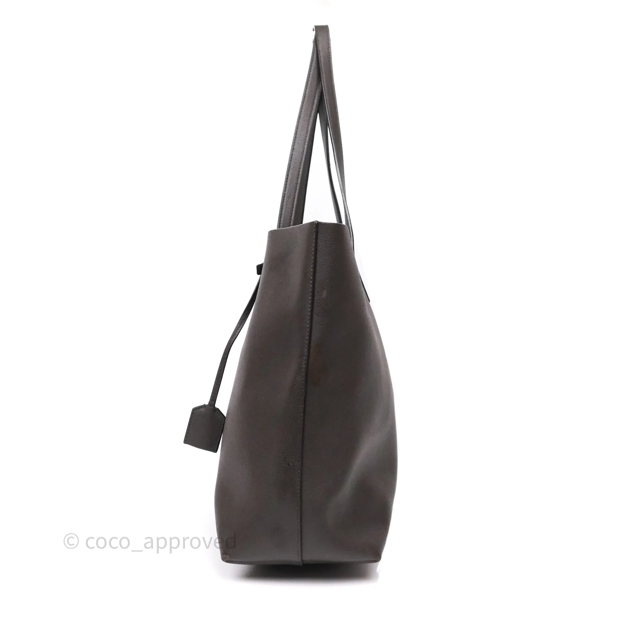 Saint Laurent Large Shopping Tote Dark Grey Calfskin
