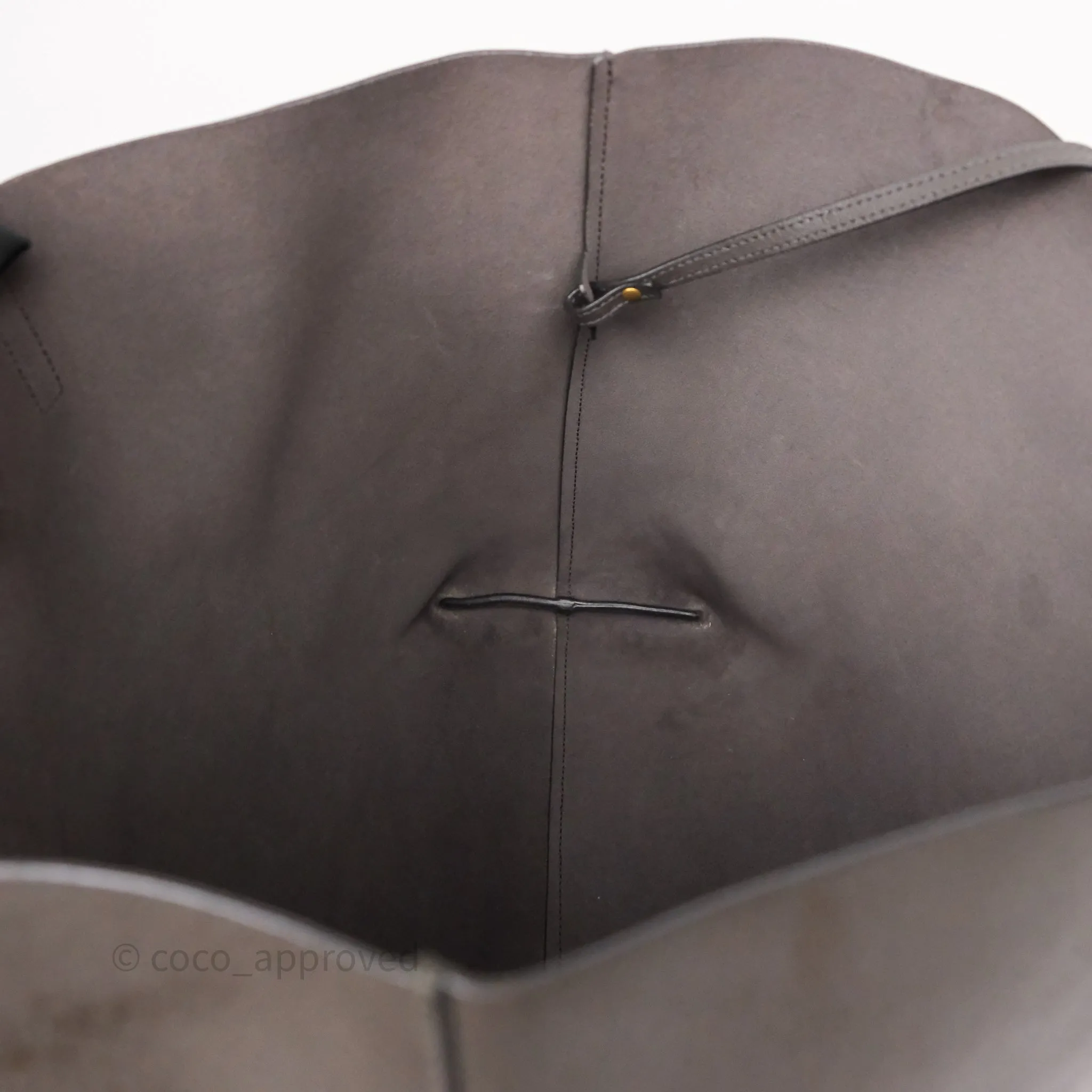 Saint Laurent Large Shopping Tote Dark Grey Calfskin