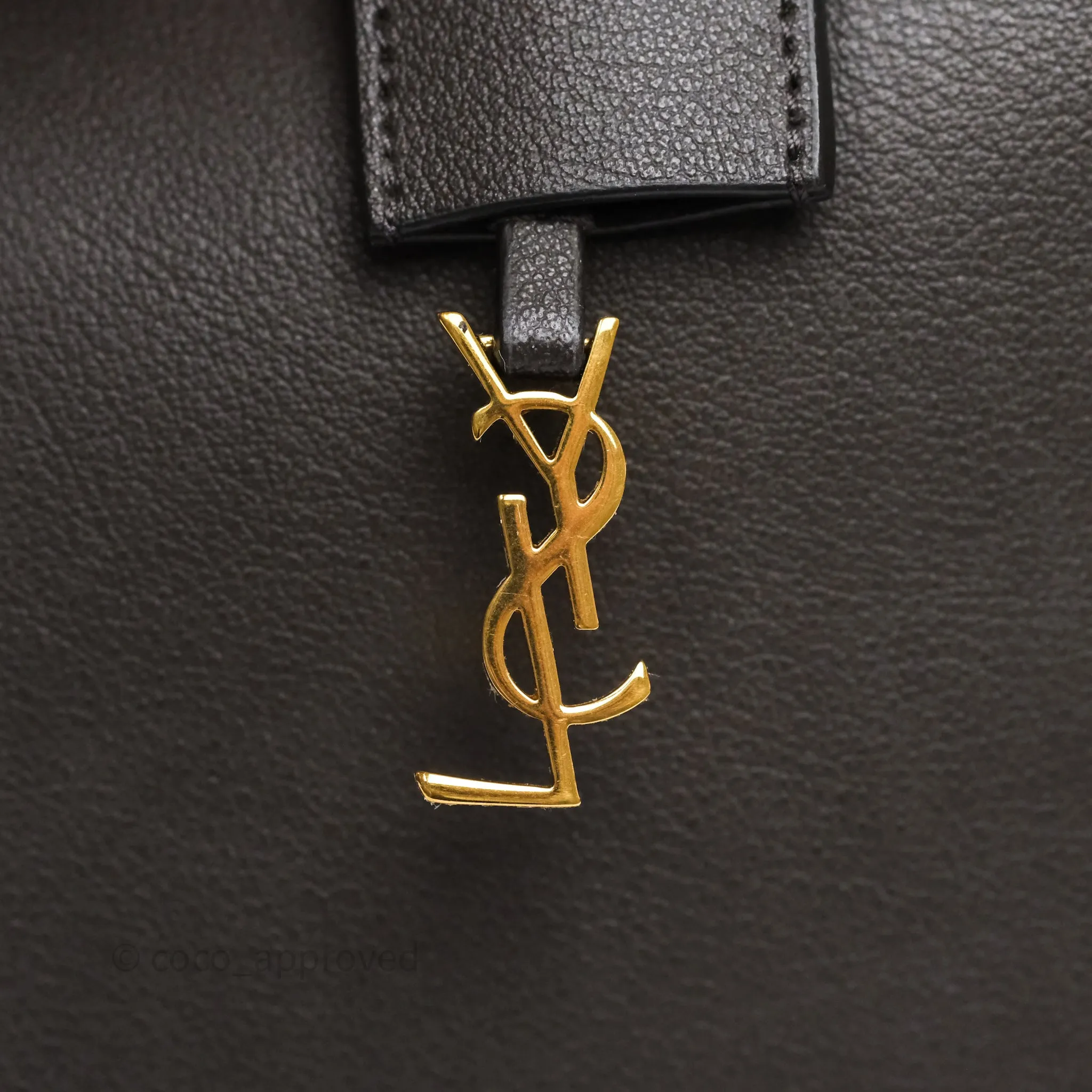 Saint Laurent Large Shopping Tote Dark Grey Calfskin