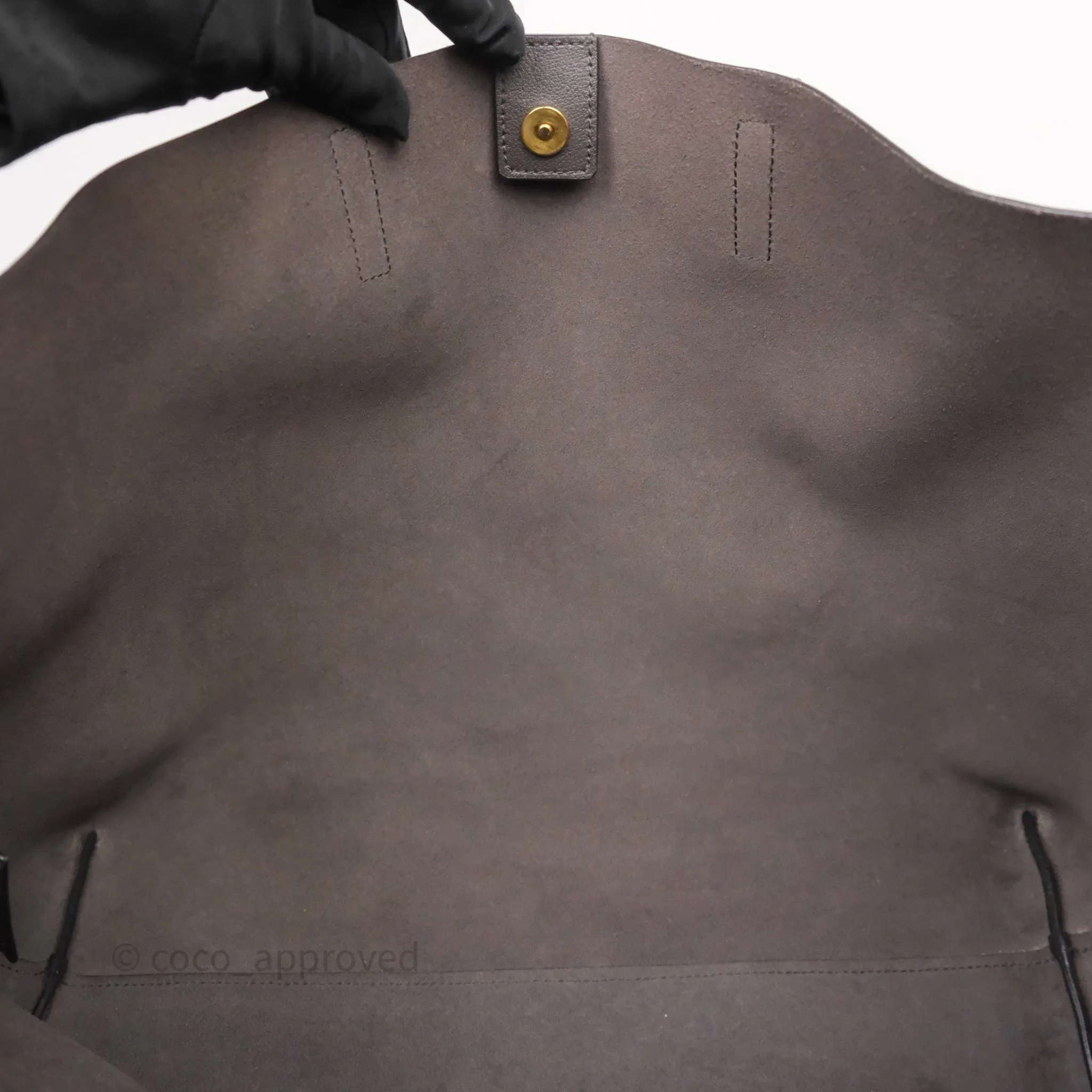 Saint Laurent Large Shopping Tote Dark Grey Calfskin