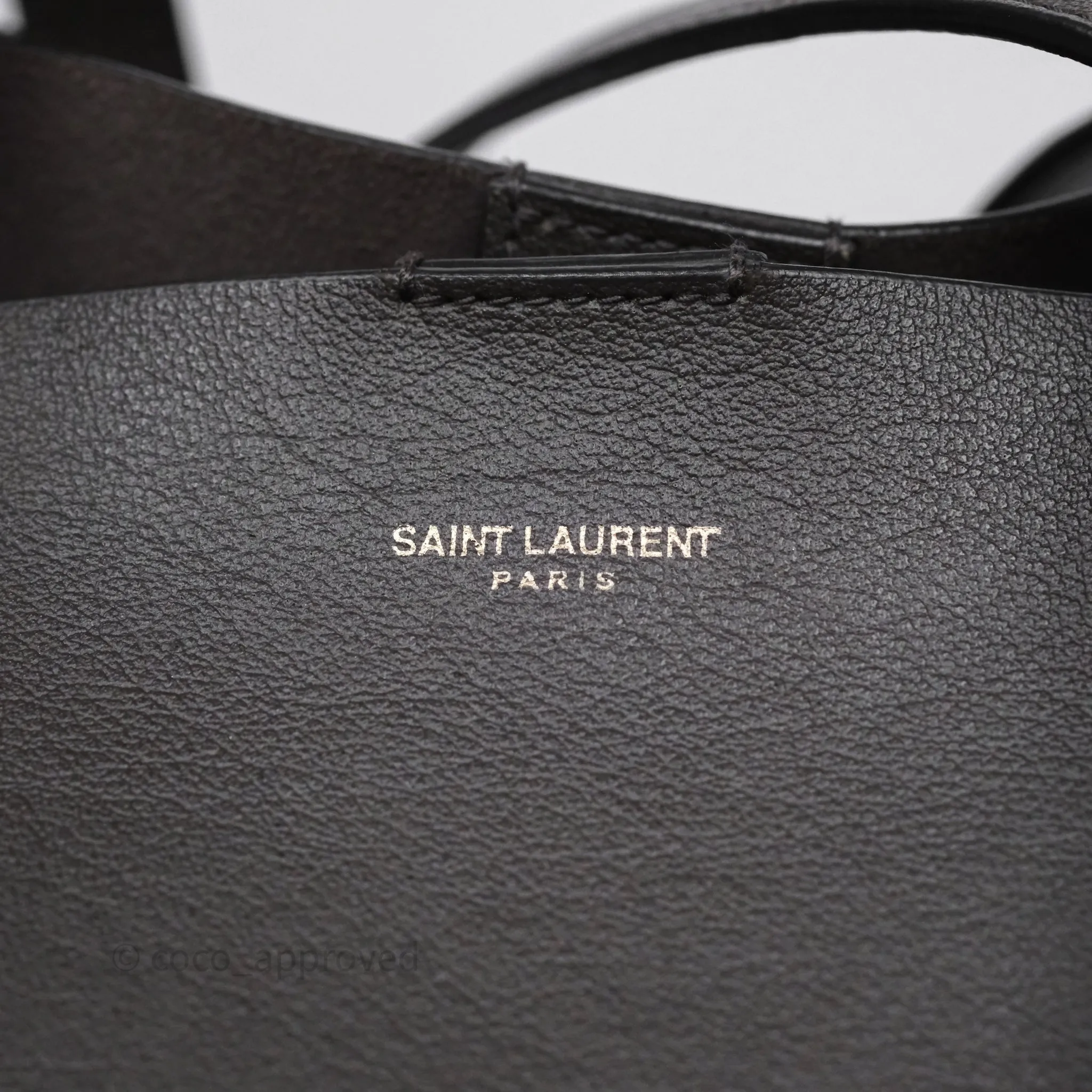 Saint Laurent Large Shopping Tote Dark Grey Calfskin
