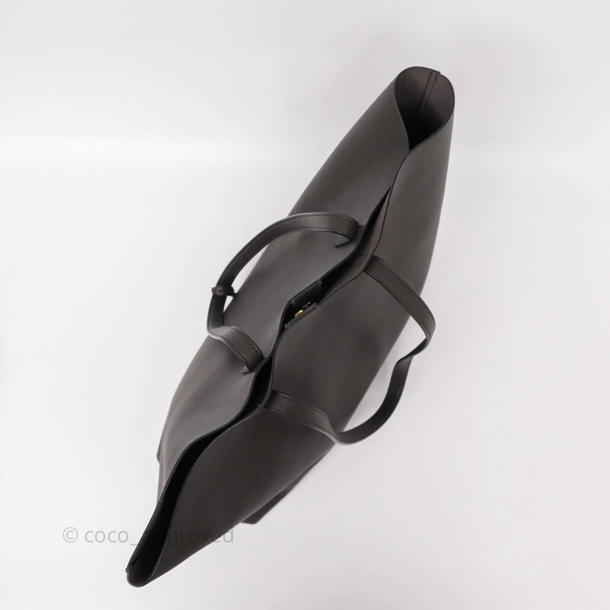 Saint Laurent Large Shopping Tote Dark Grey Calfskin