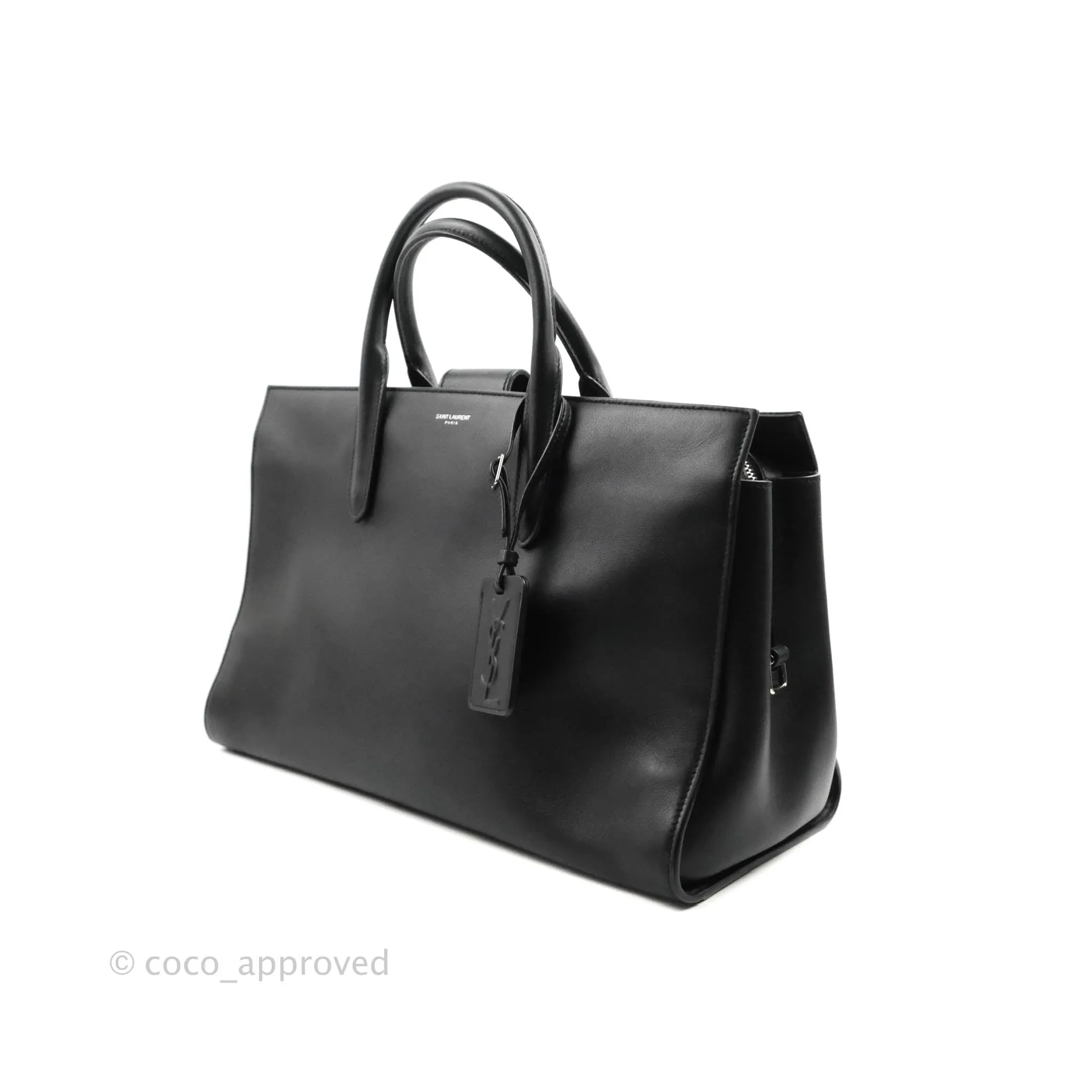 Saint Laurent Larger Jane Bag Black Silver Hardware