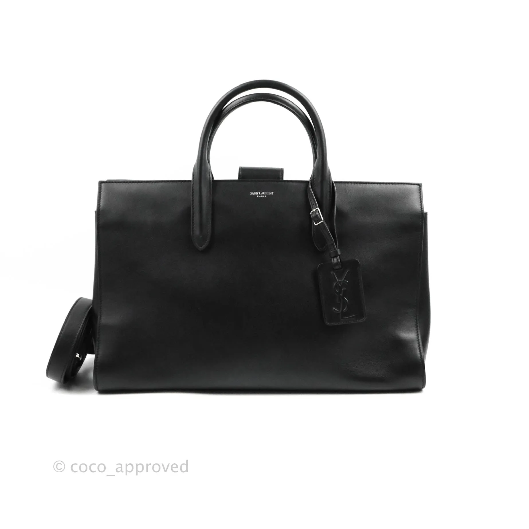 Saint Laurent Larger Jane Bag Black Silver Hardware