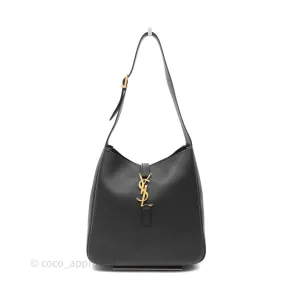 Saint Laurent LE 5  7 Supple Small Black Grained Leather Gold Hardware