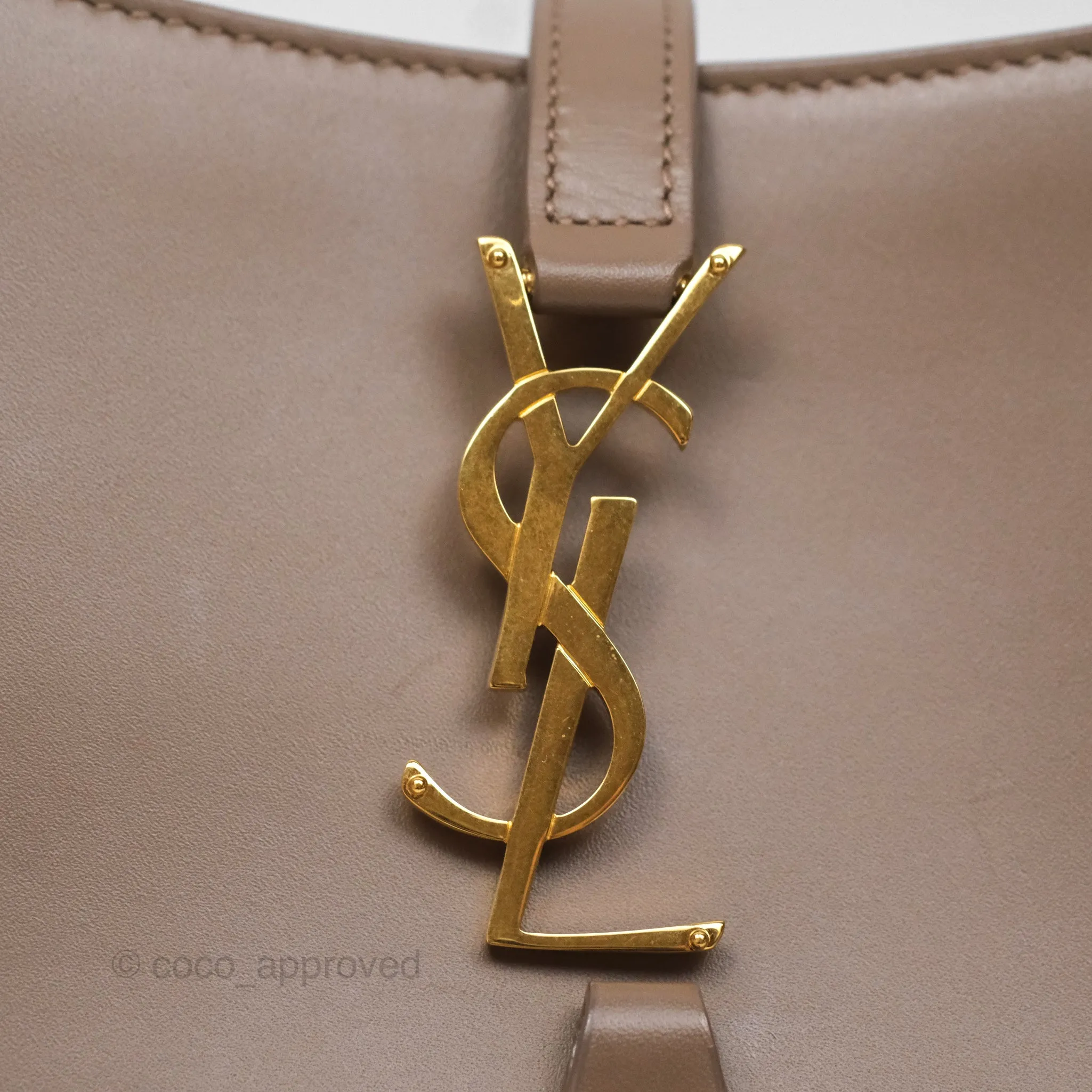 Saint Laurent Le 5  7 Taupe Calfskin Bronze Brass Hardware