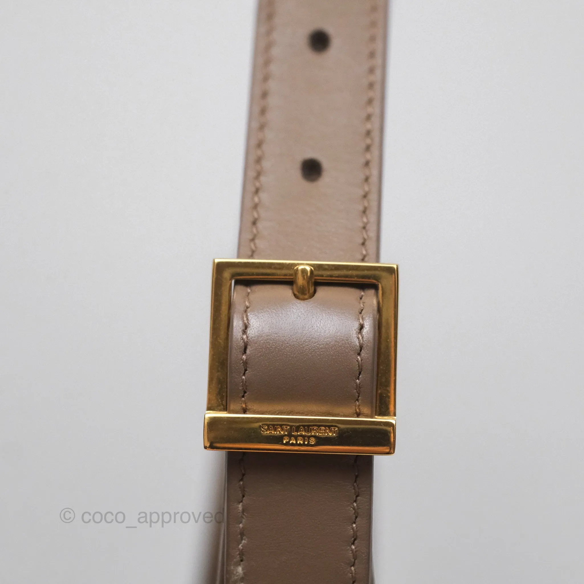 Saint Laurent Le 5  7 Taupe Calfskin Bronze Brass Hardware