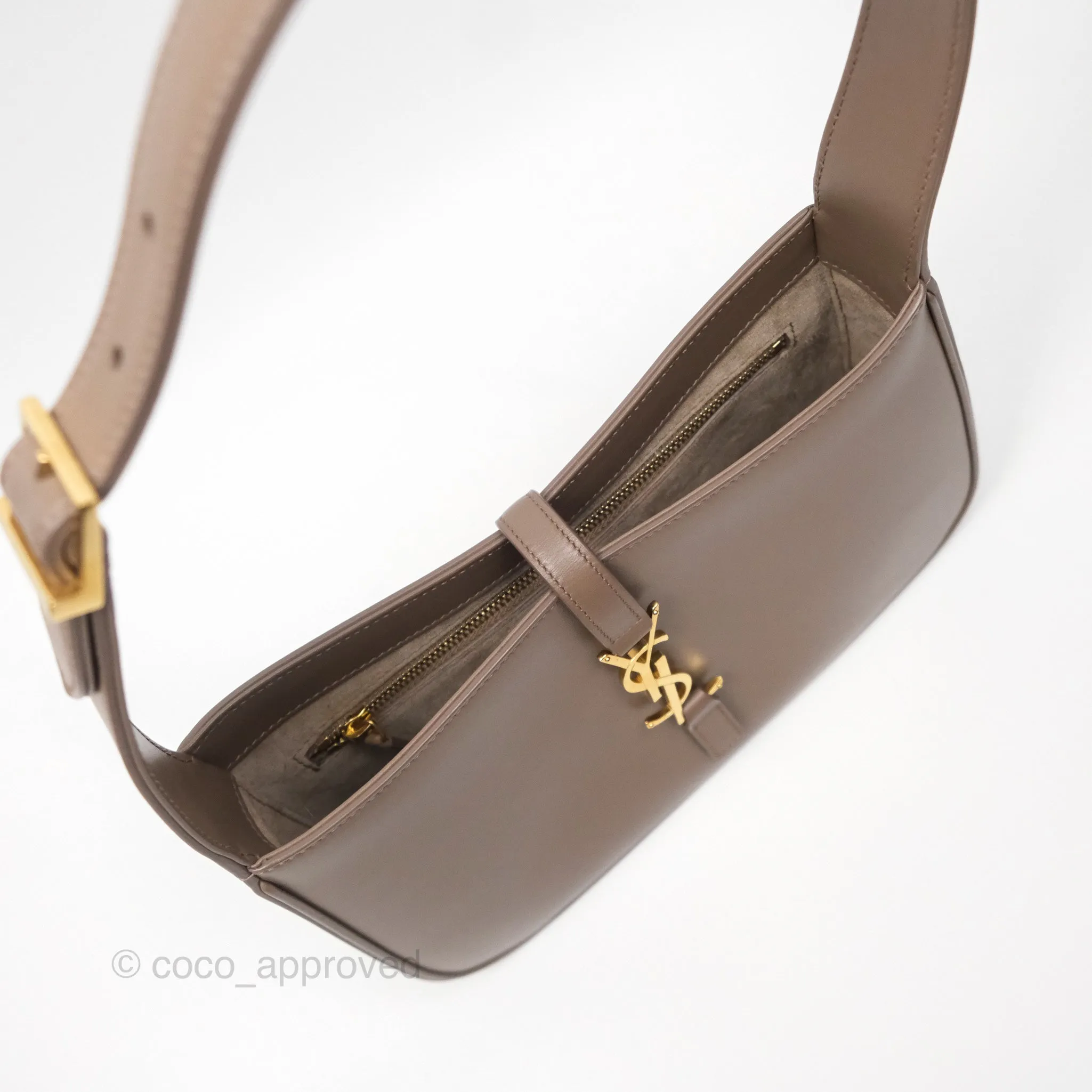 Saint Laurent Le 5  7 Taupe Calfskin Bronze Brass Hardware