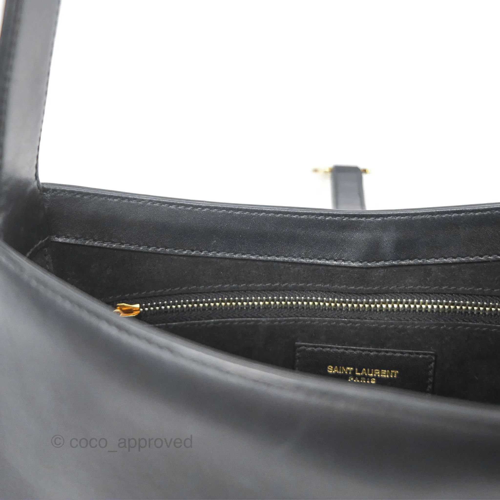 Saint Laurent 'Le 5 a 7' Hobo Bag Black Smooth Calfskin