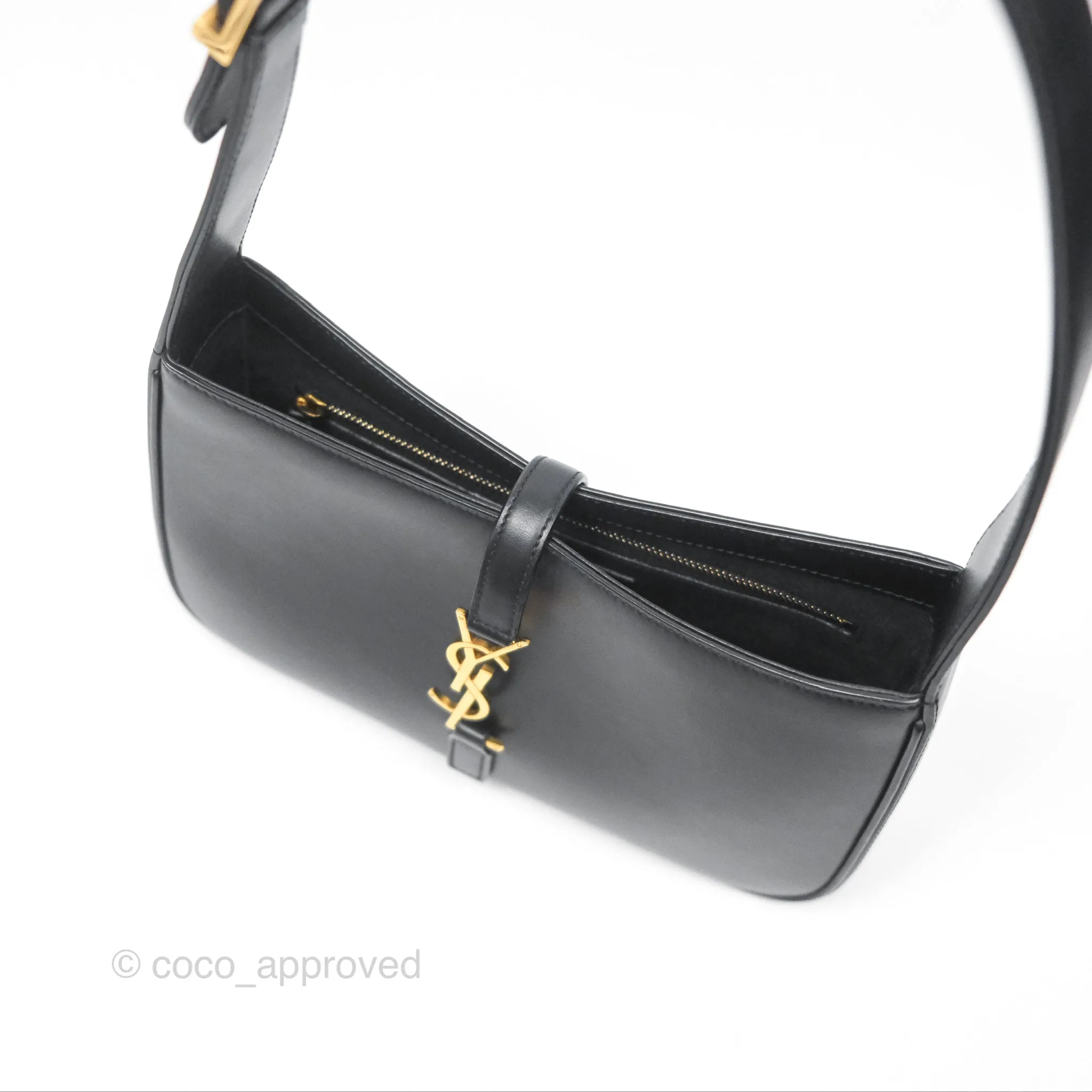 Saint Laurent 'Le 5 a 7' Hobo Bag Black Smooth Calfskin