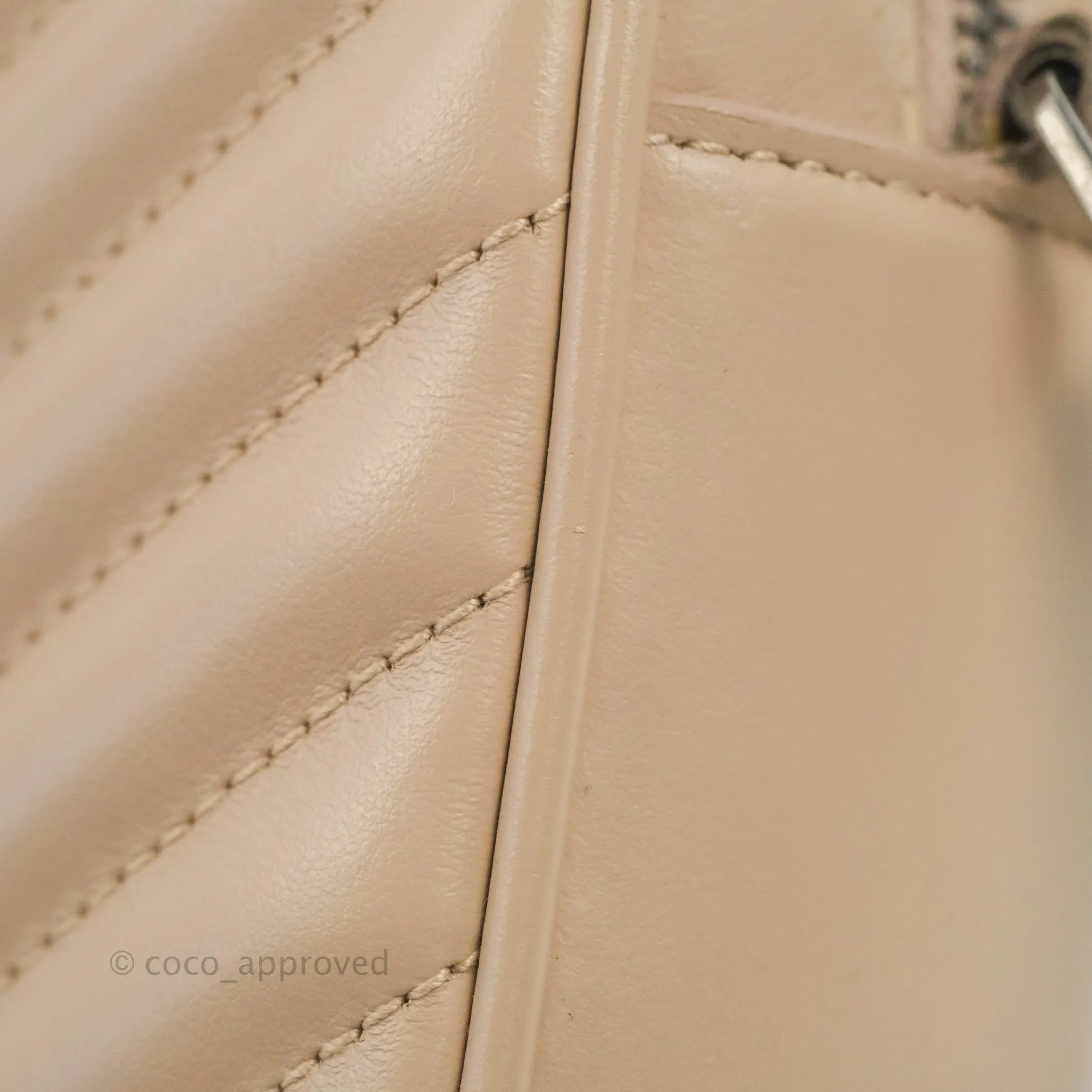 Saint Laurent Lou Quilted Camera Bag Pale Pink Calfskin Ruthenium Hardware