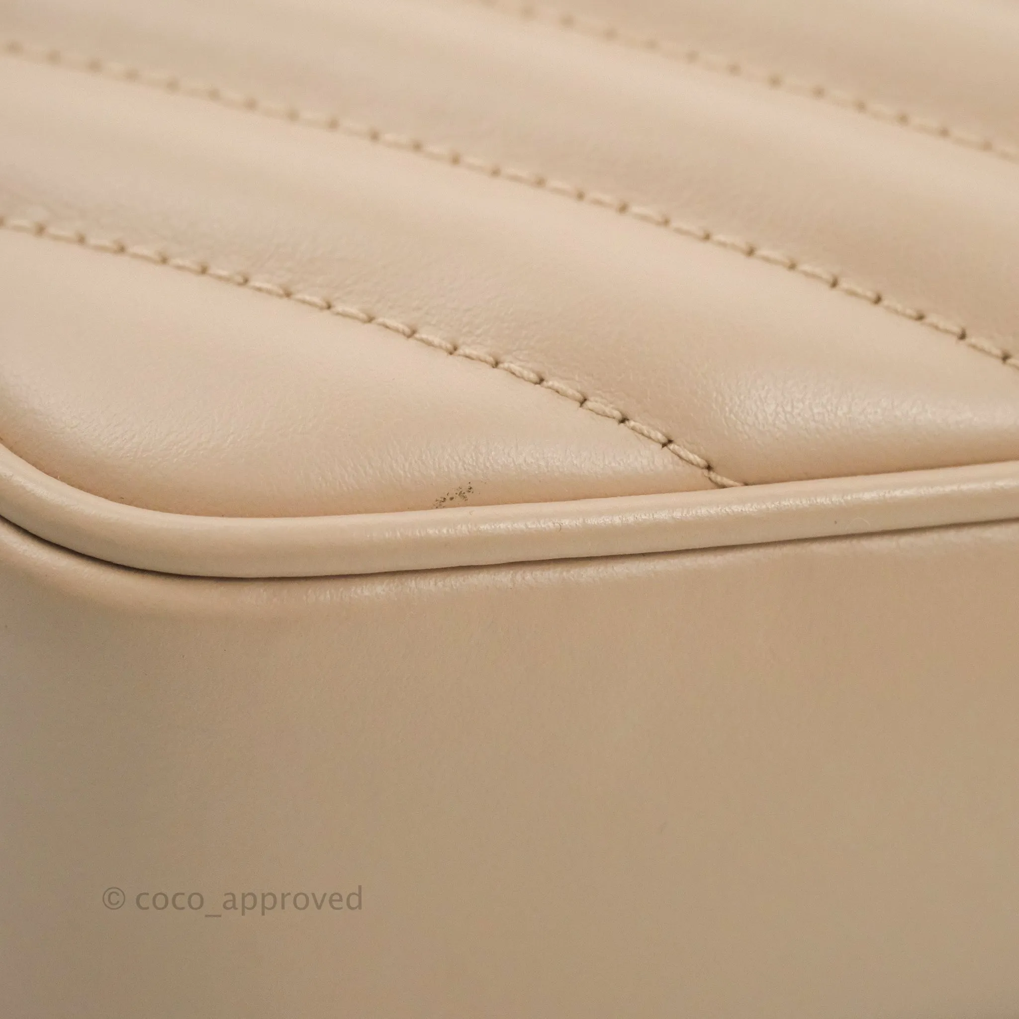 Saint Laurent Lou Quilted Camera Bag Pale Pink Calfskin Ruthenium Hardware