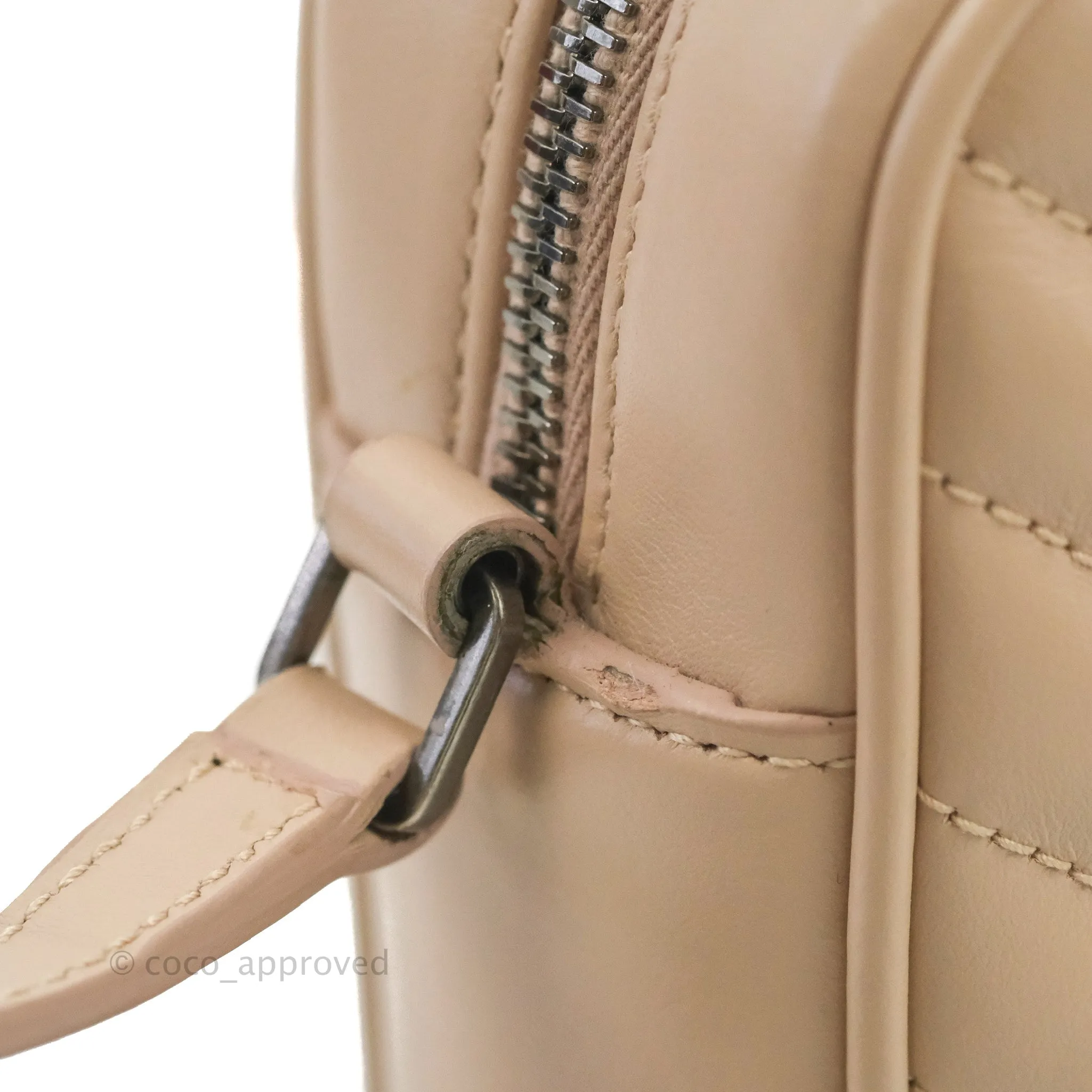 Saint Laurent Lou Quilted Camera Bag Pale Pink Calfskin Ruthenium Hardware