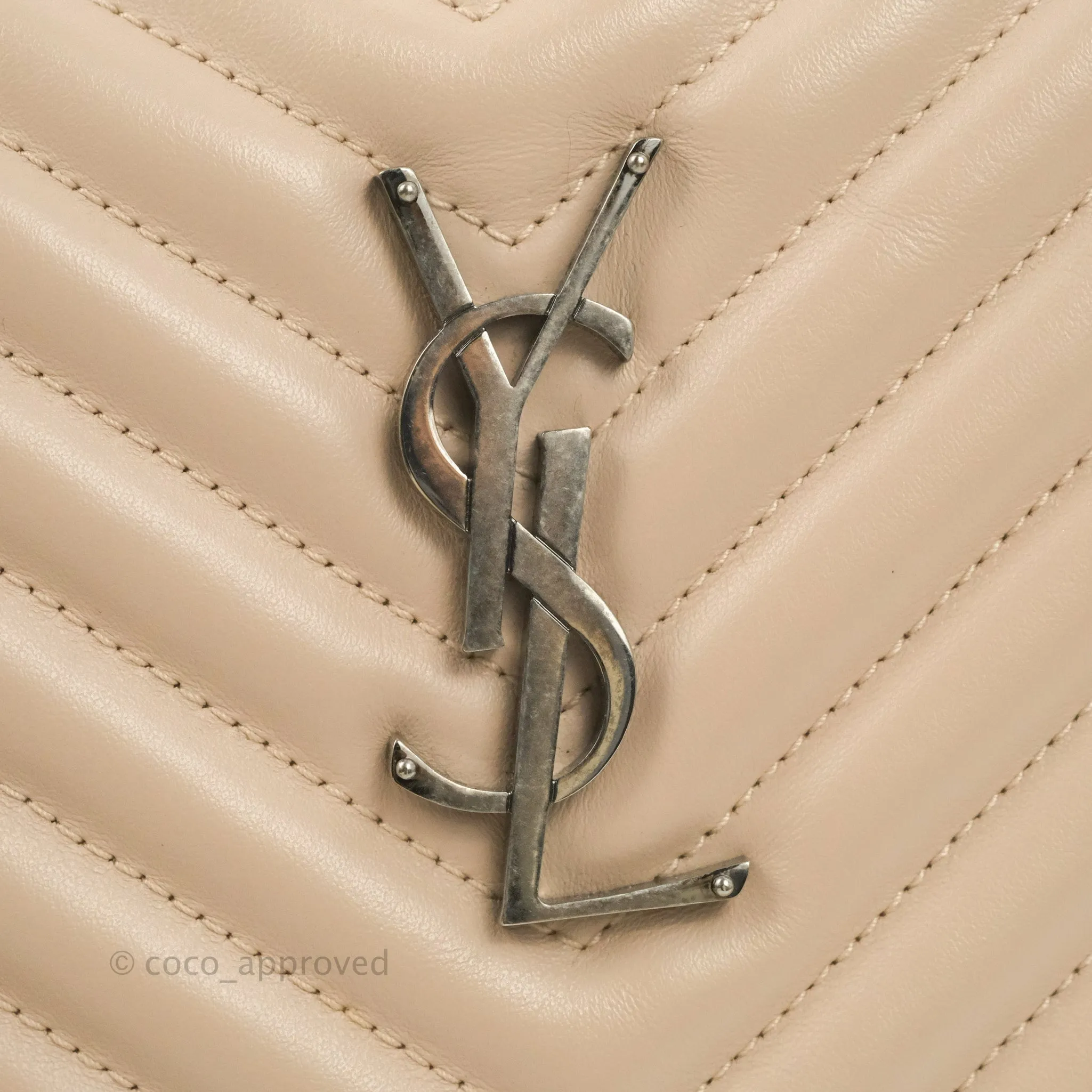 Saint Laurent Lou Quilted Camera Bag Pale Pink Calfskin Ruthenium Hardware